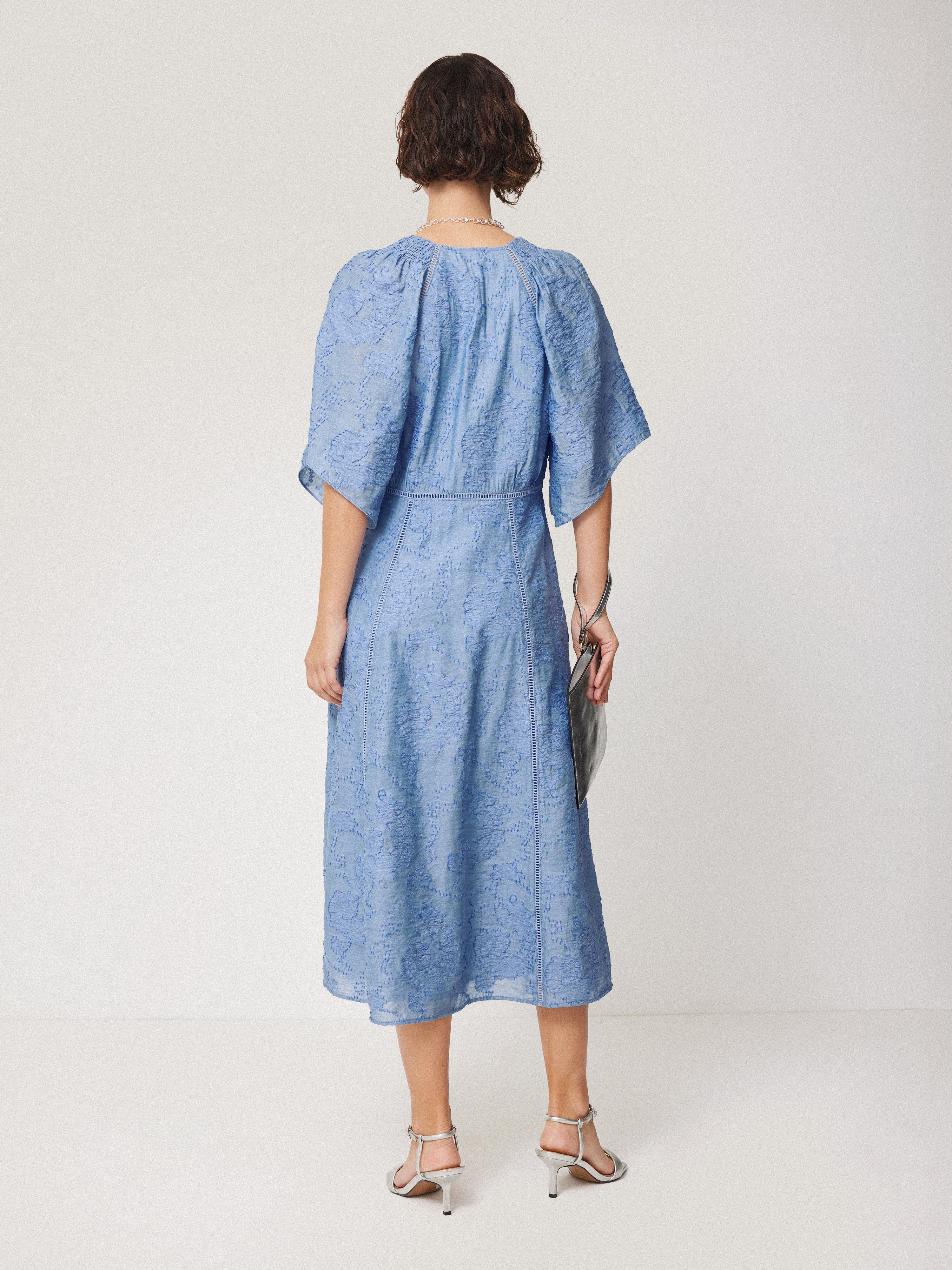 Textured Jacquard Dress | Blue - Image 4