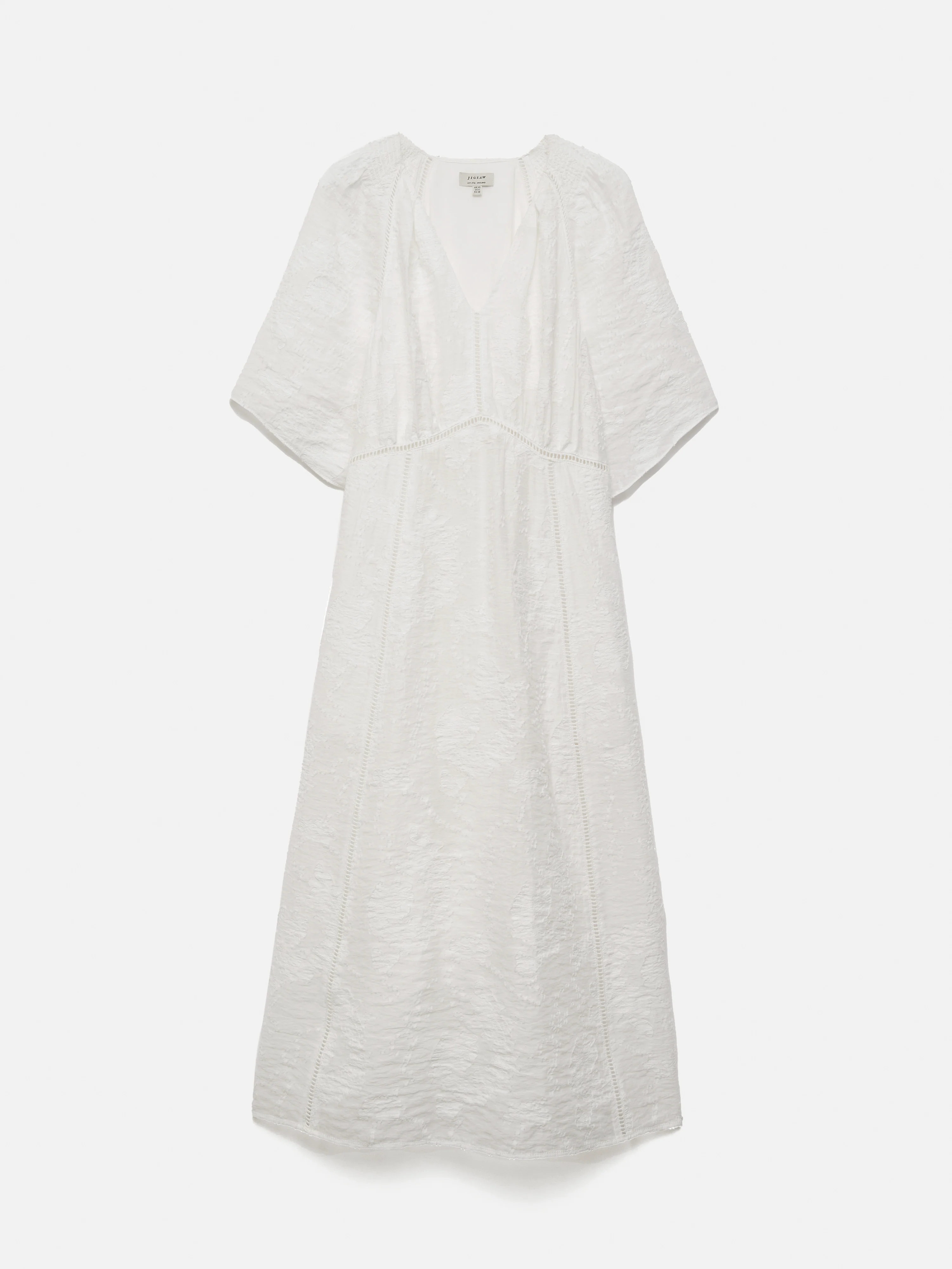 Textured Jacquard Dress | White - Image 8