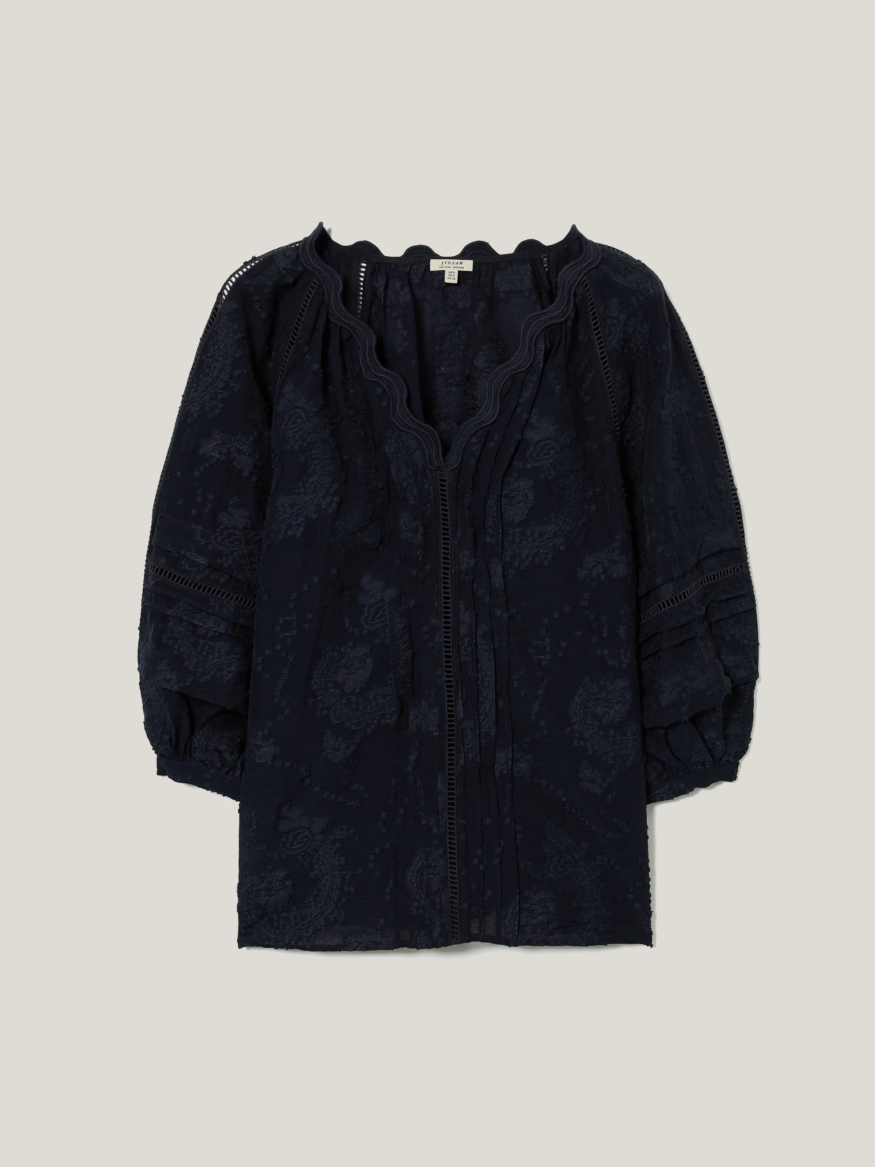 Textured Jacquard Top | Navy - Image 5