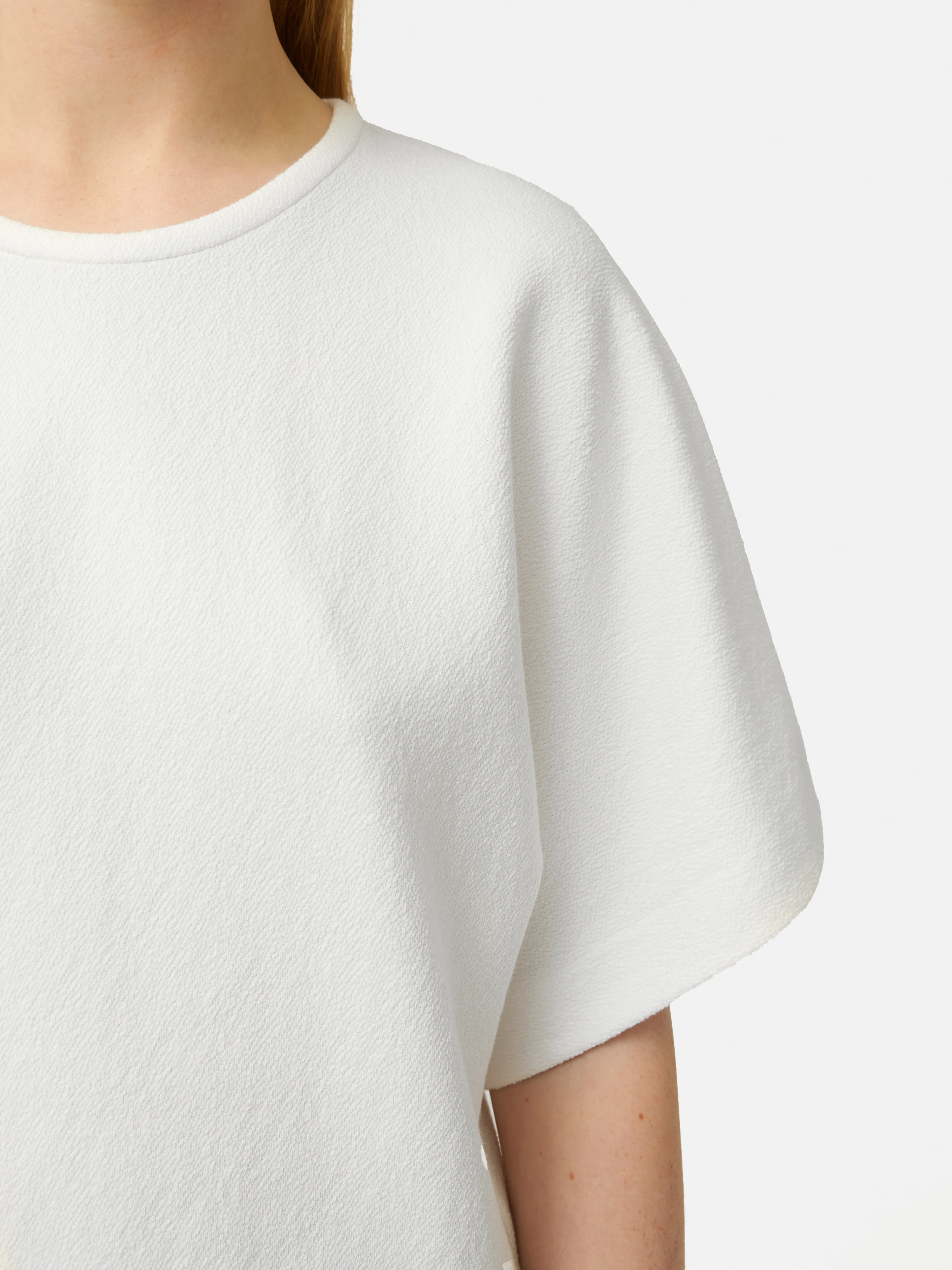 Textured Jersey Top | White - Image 4