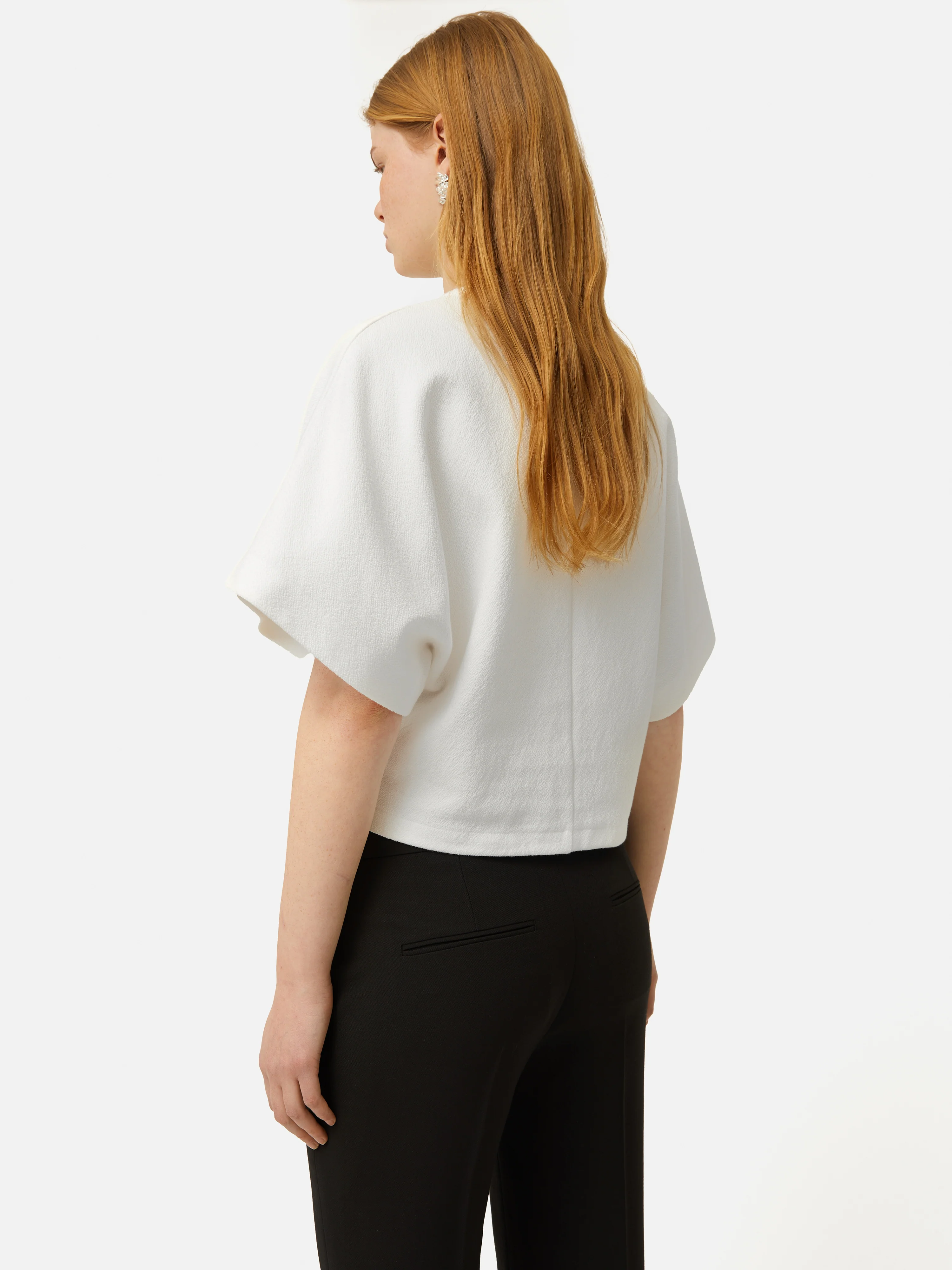 Textured Jersey Top | White - Image 5