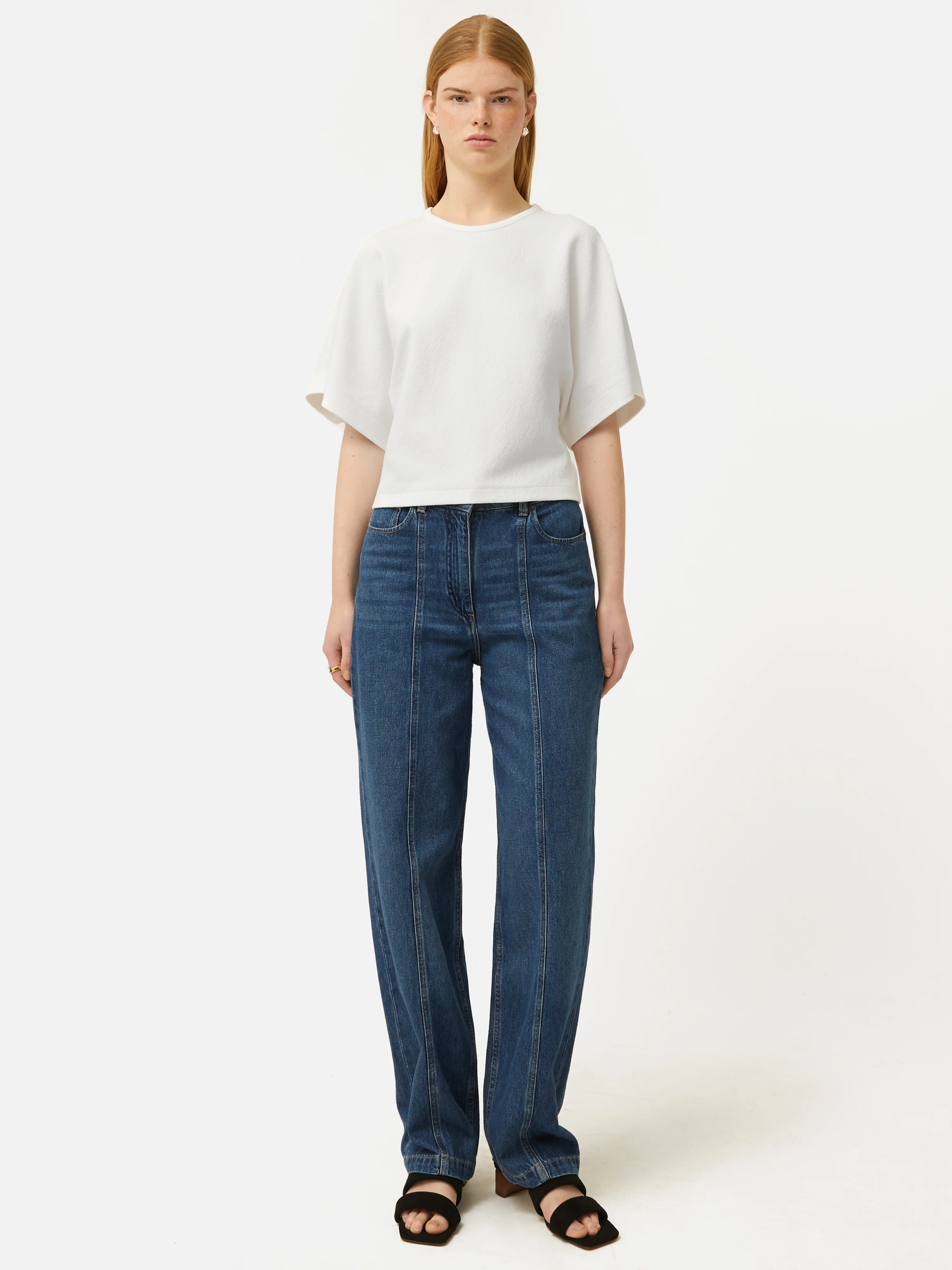 Textured Jersey Top | White - Image 7