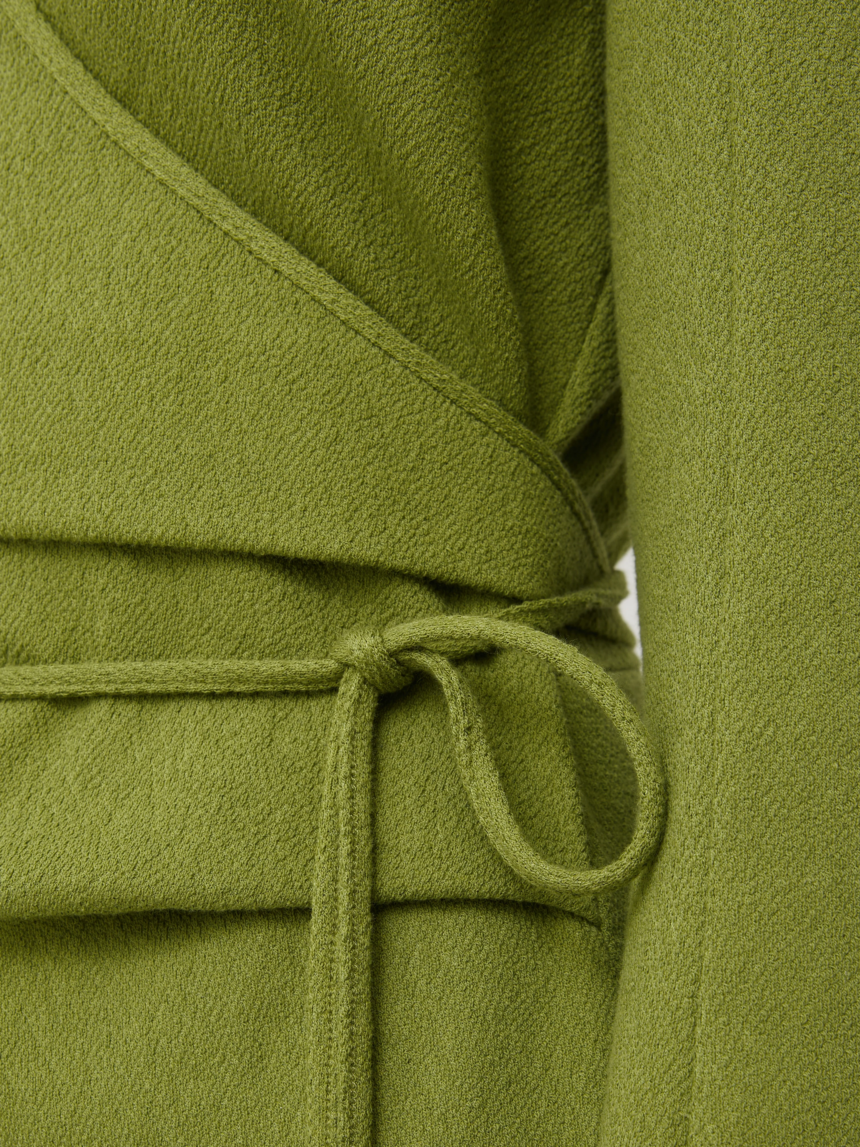 Textured Jersey Wrap Dress | Green - Image 6