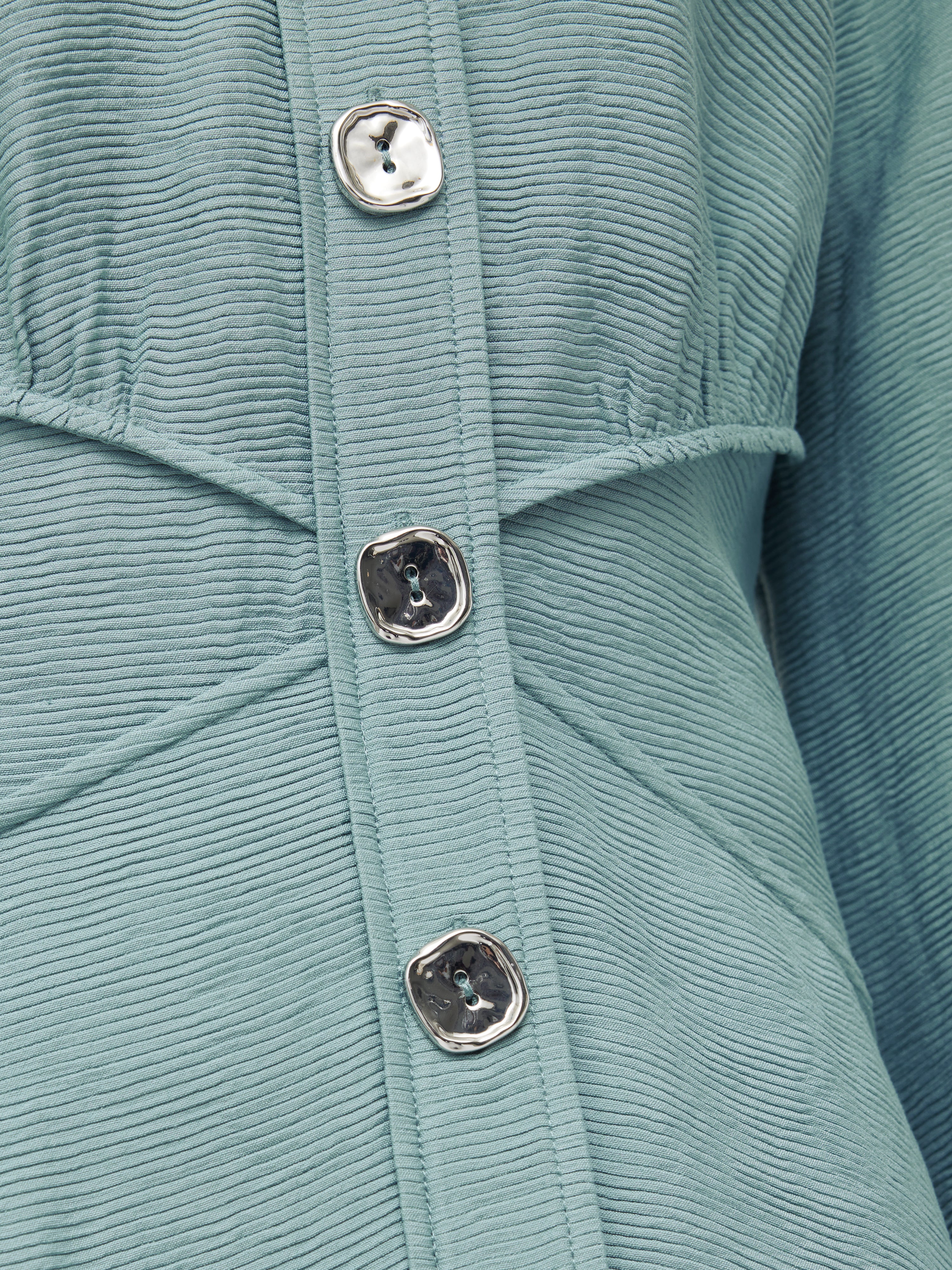 Textured Midi Shirt Dress | Blue - Image 4