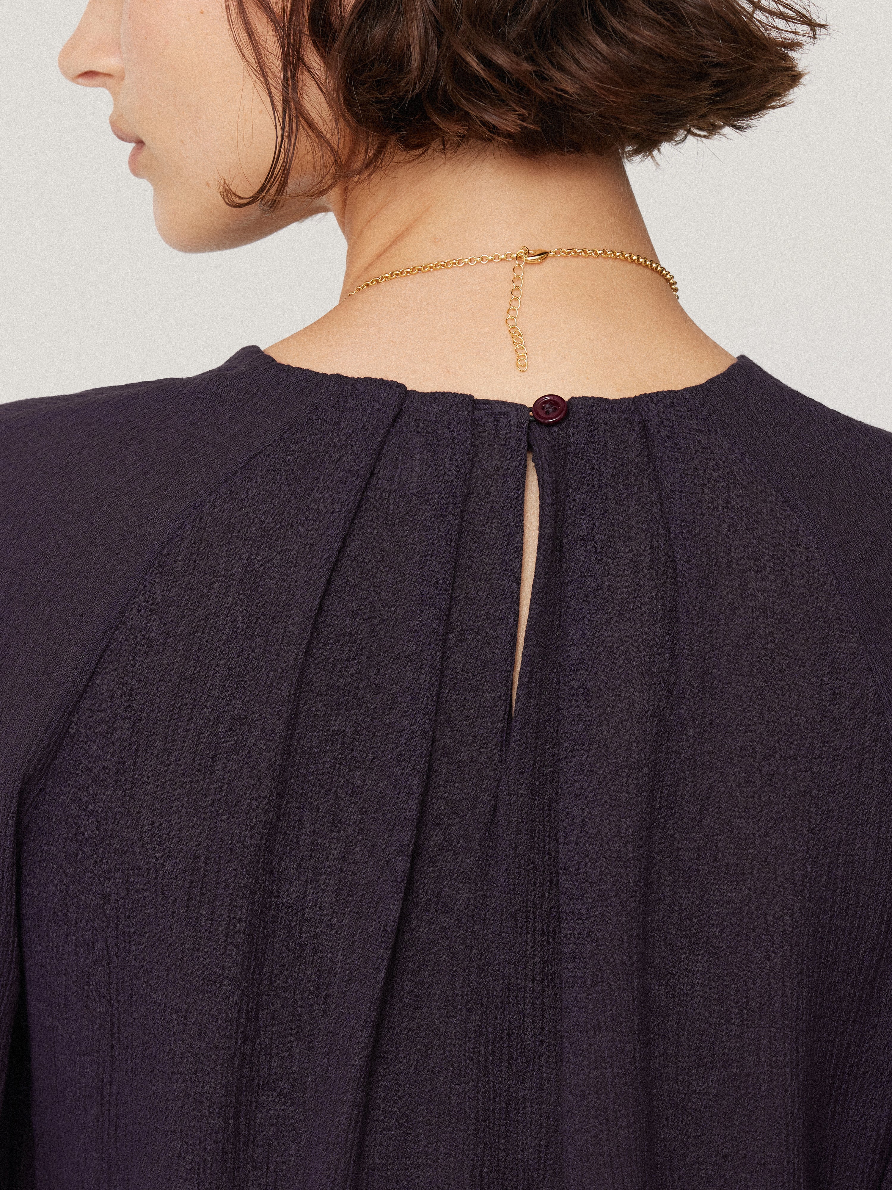 Textured Pleat Detail Top | Purple - Image 2