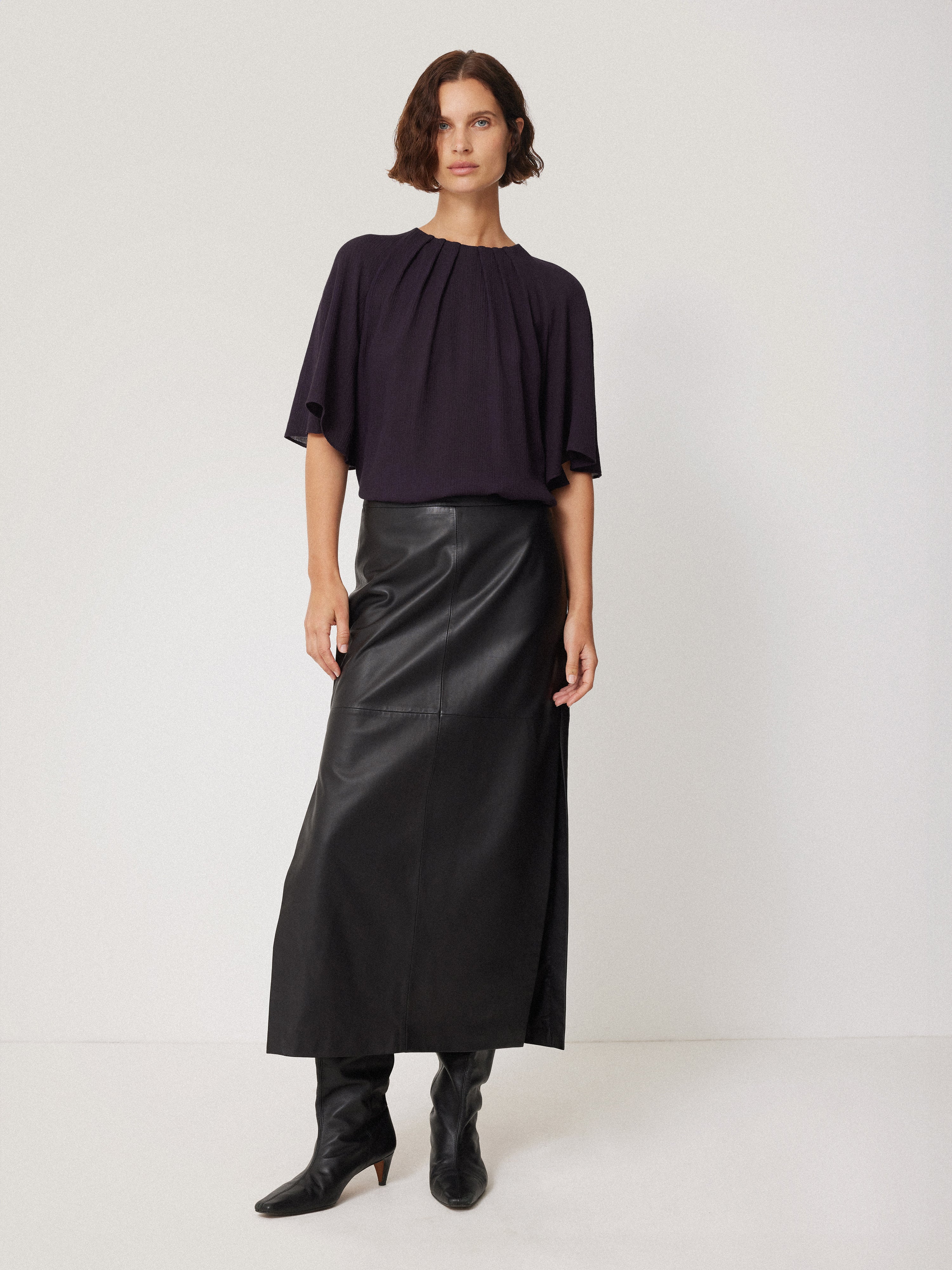Textured Pleat Detail Top | Purple - Image 5