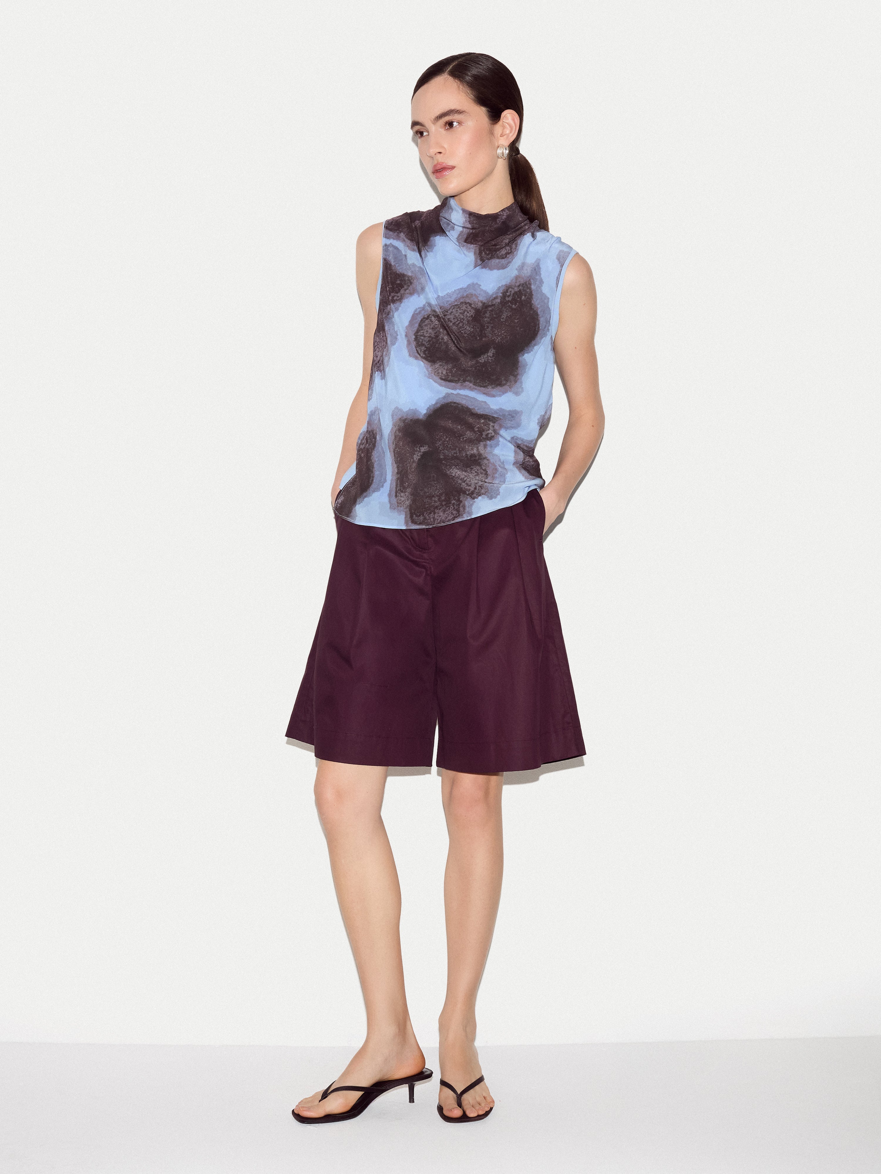 Tiger Orchid Silk Knit Tank | Blue - Image 3