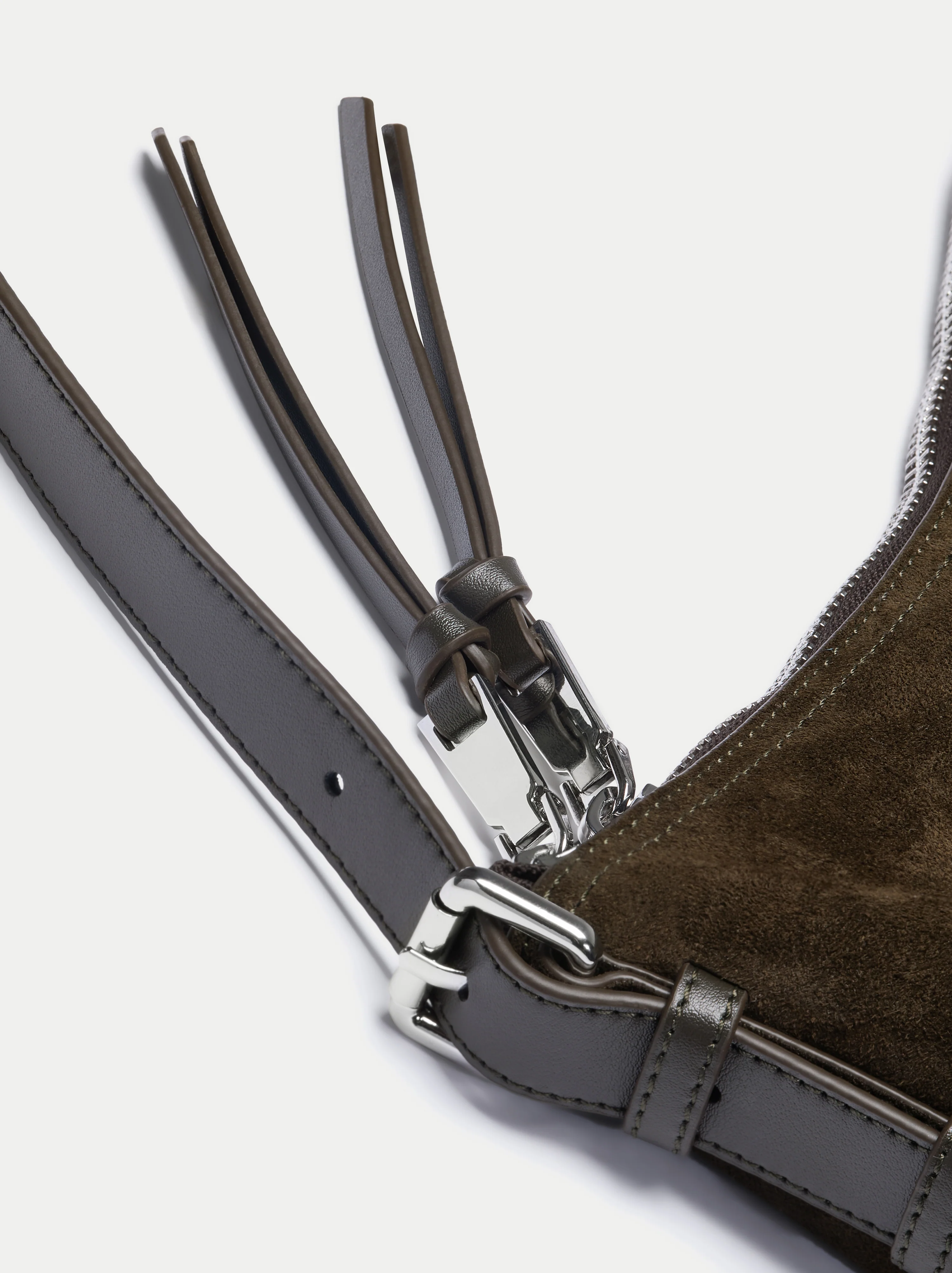 Trafalgar Suede Shoulder Bag | Khaki - Image 3