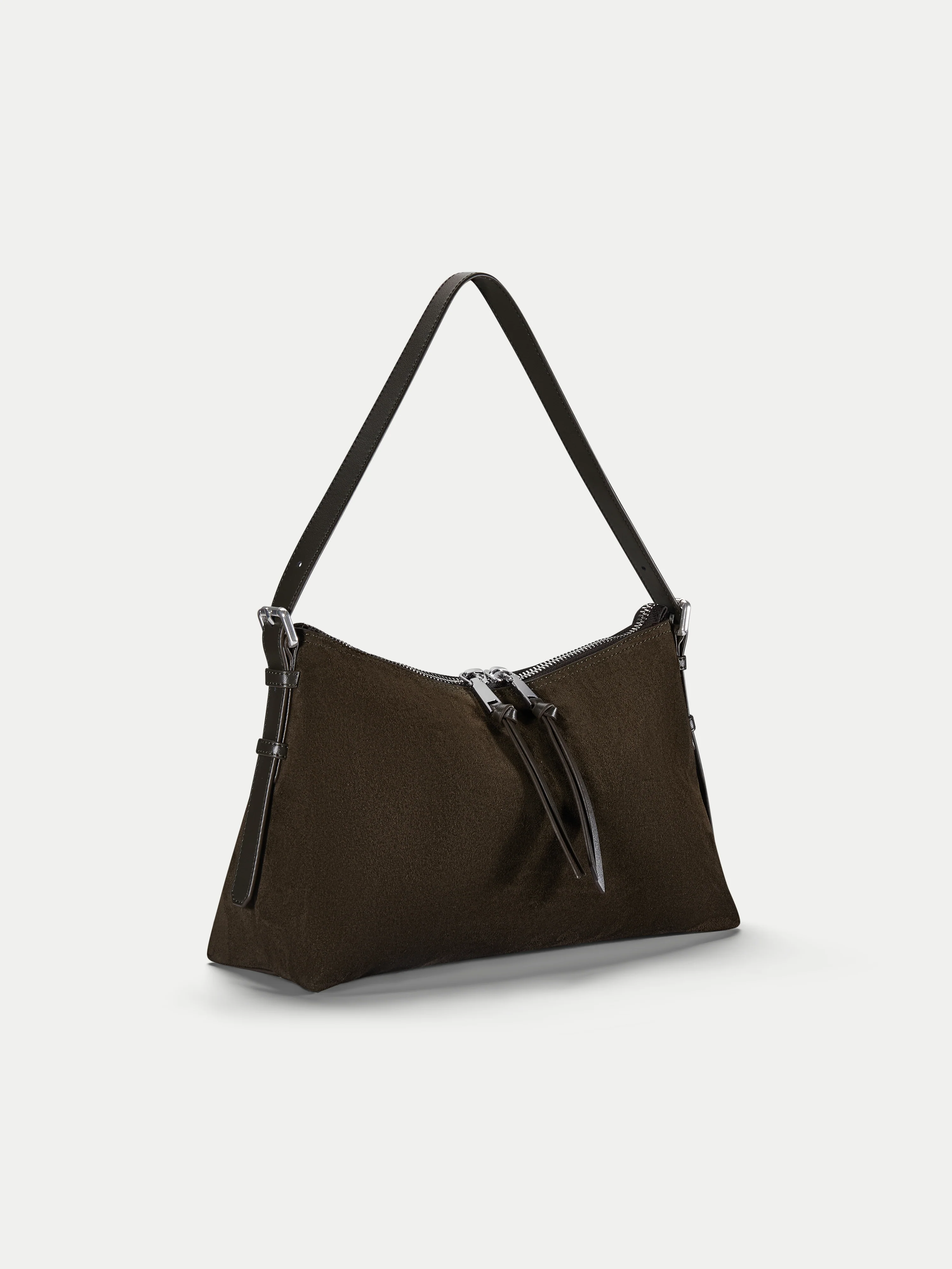 Trafalgar Suede Shoulder Bag | Khaki - Image 4