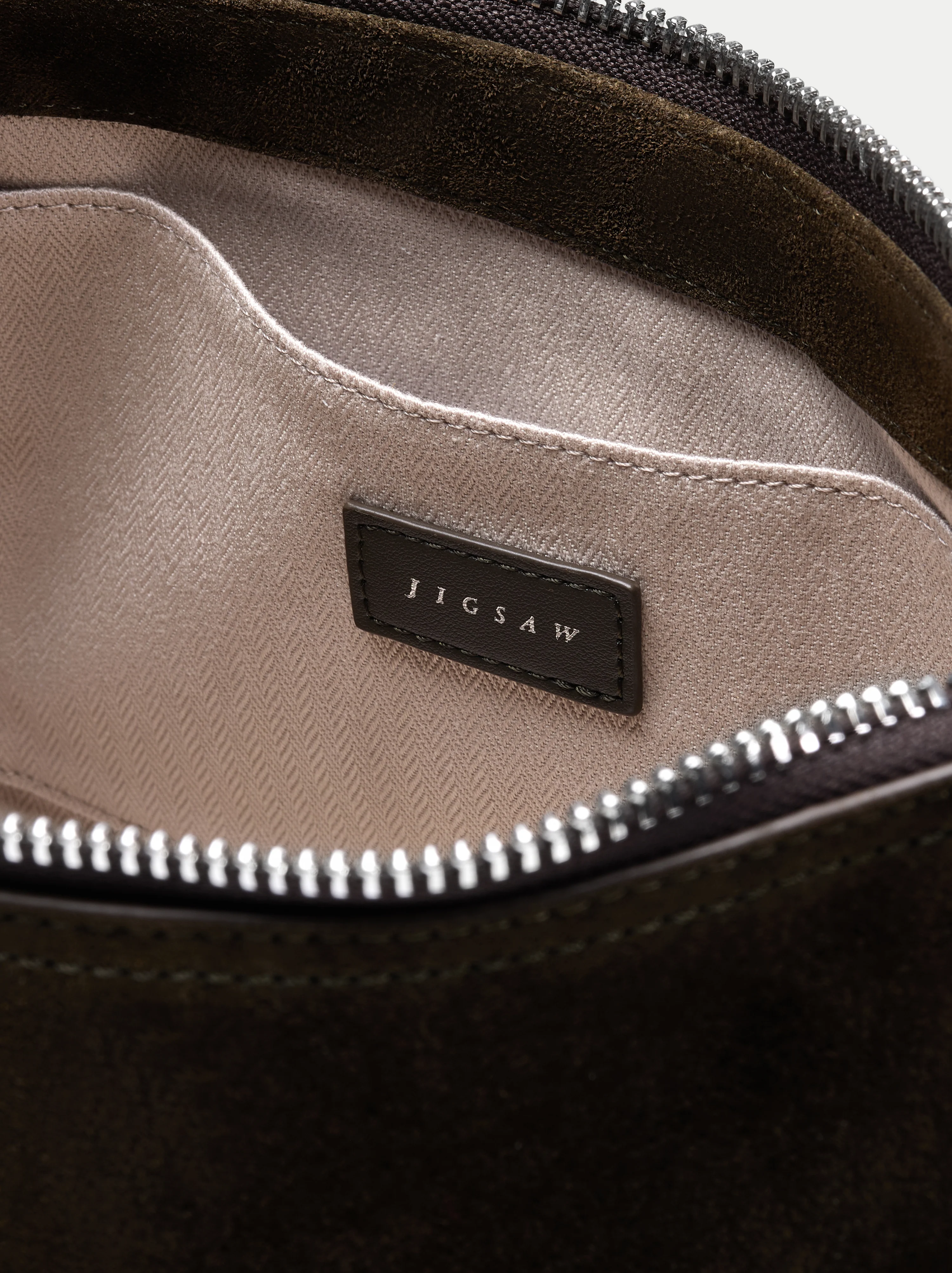 Trafalgar Suede Shoulder Bag | Khaki - Image 5