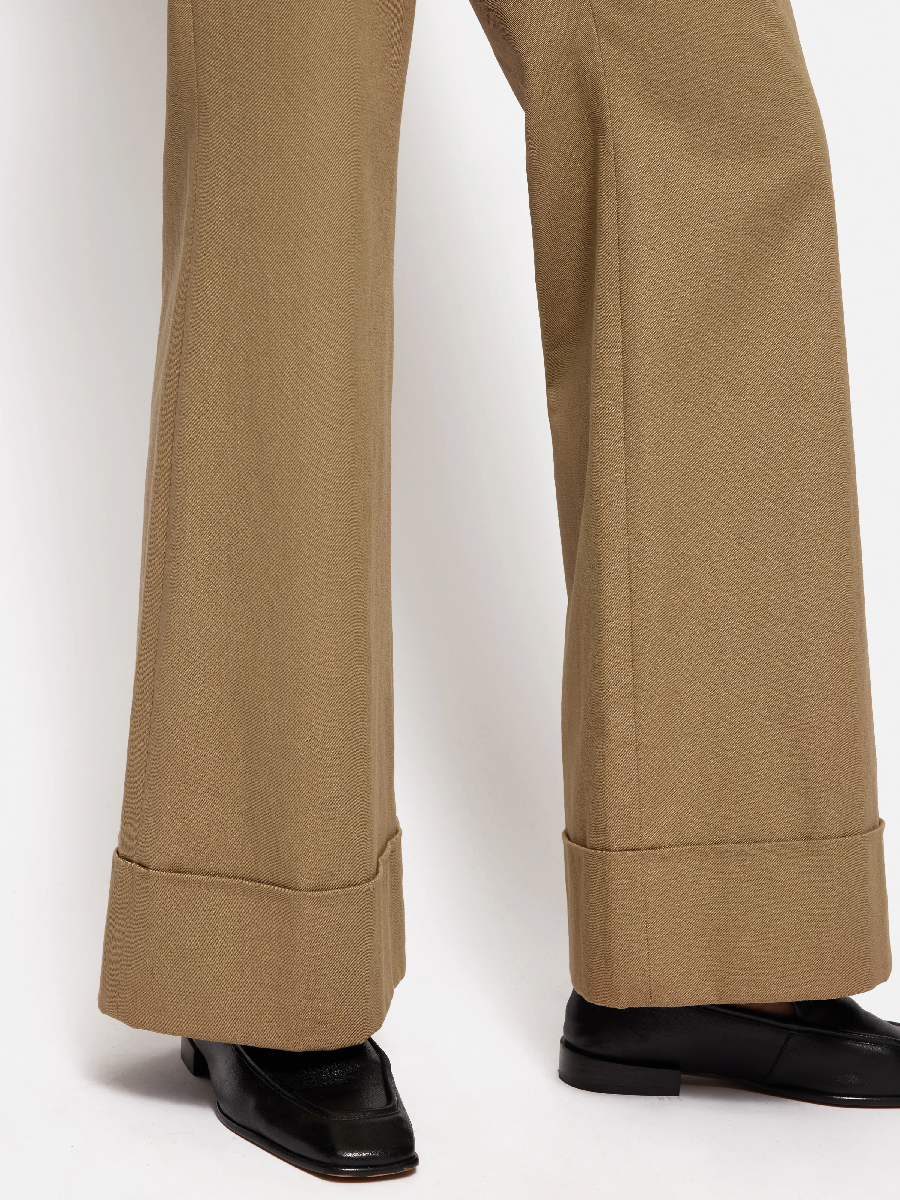 Turn Up Cotton Drill Trouser | Stone - Image 2