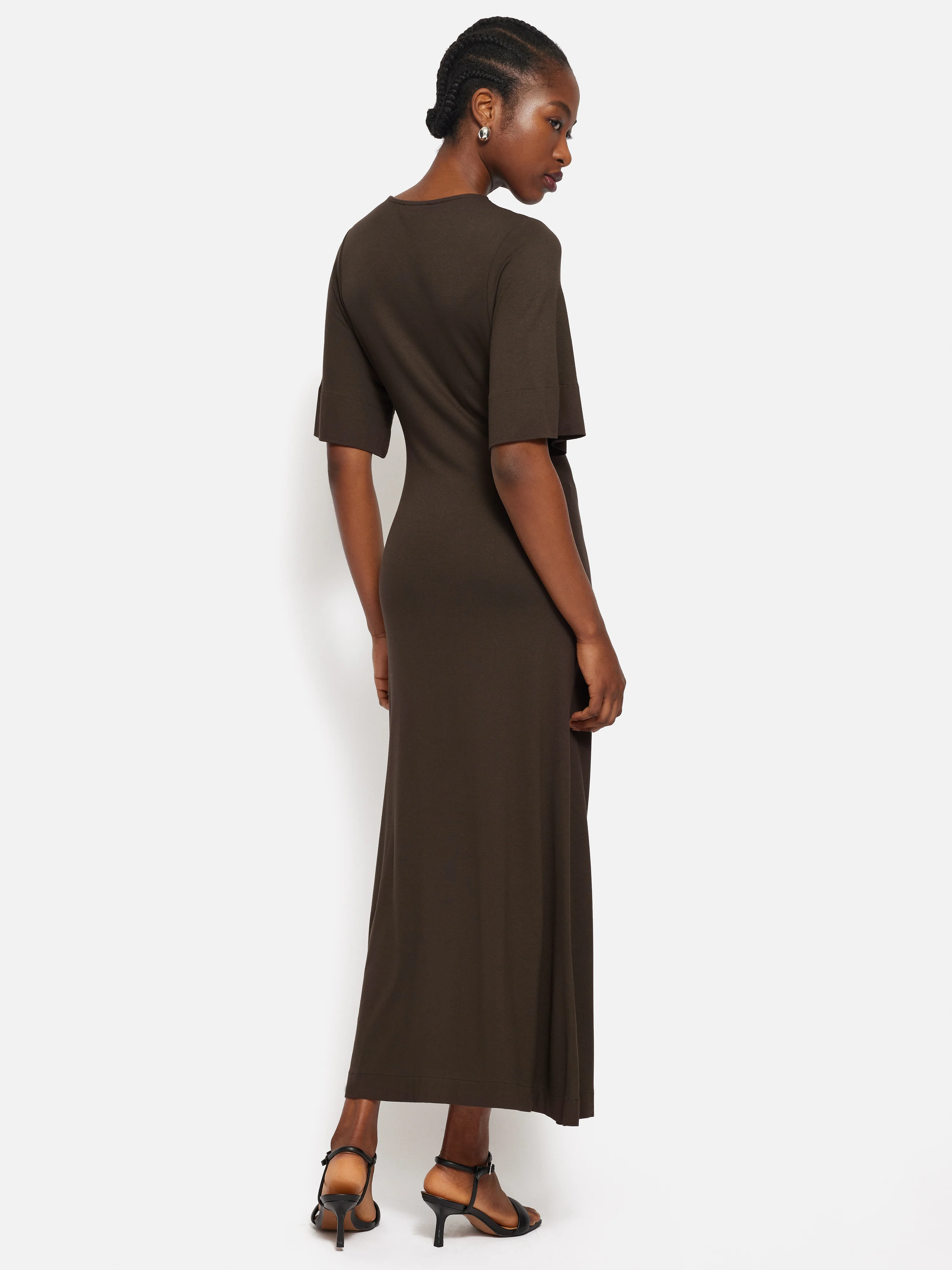 Twist Front Dress | Brown - Image 5