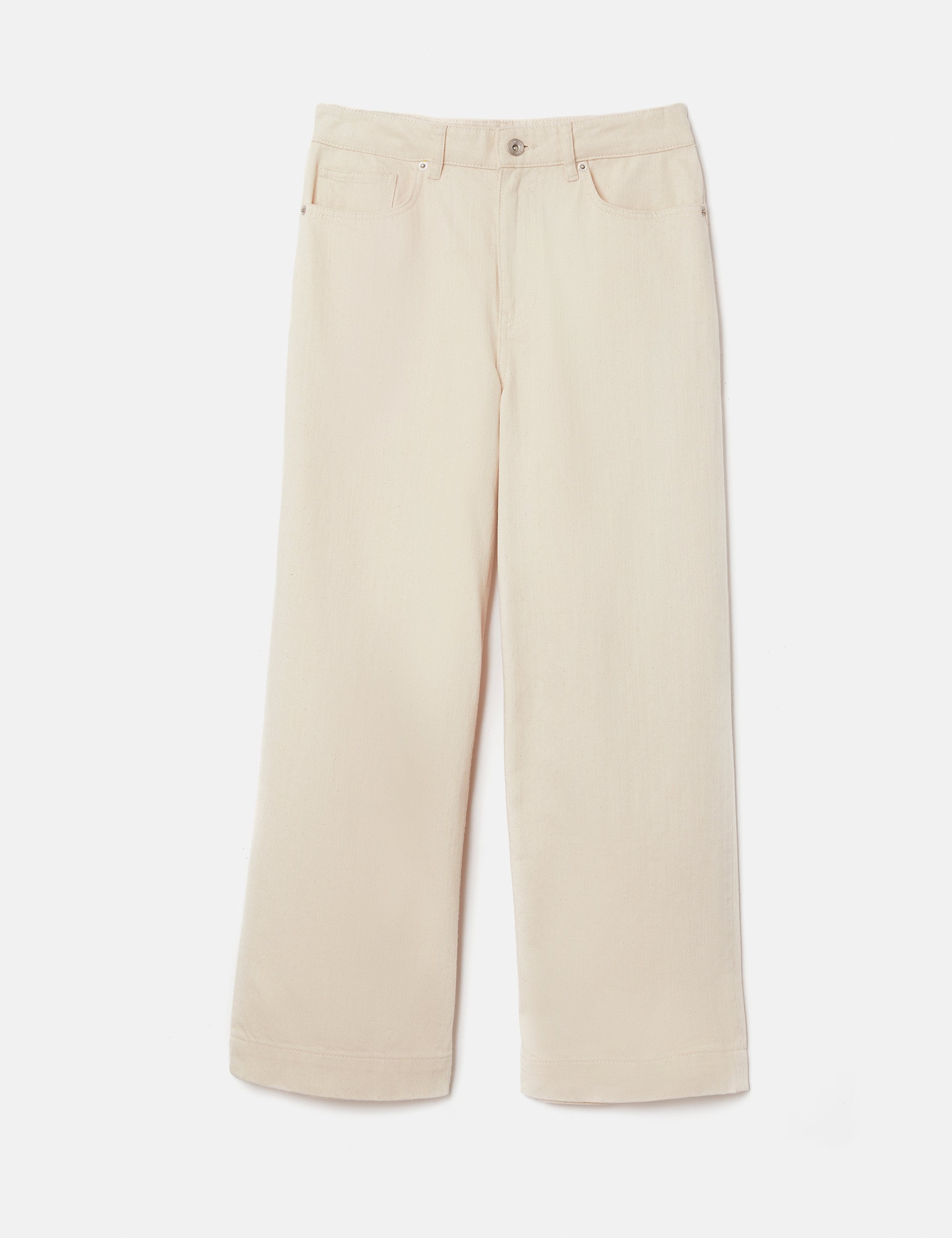 Tyne Wide Leg Cropped Jean | Ecru - Image 9