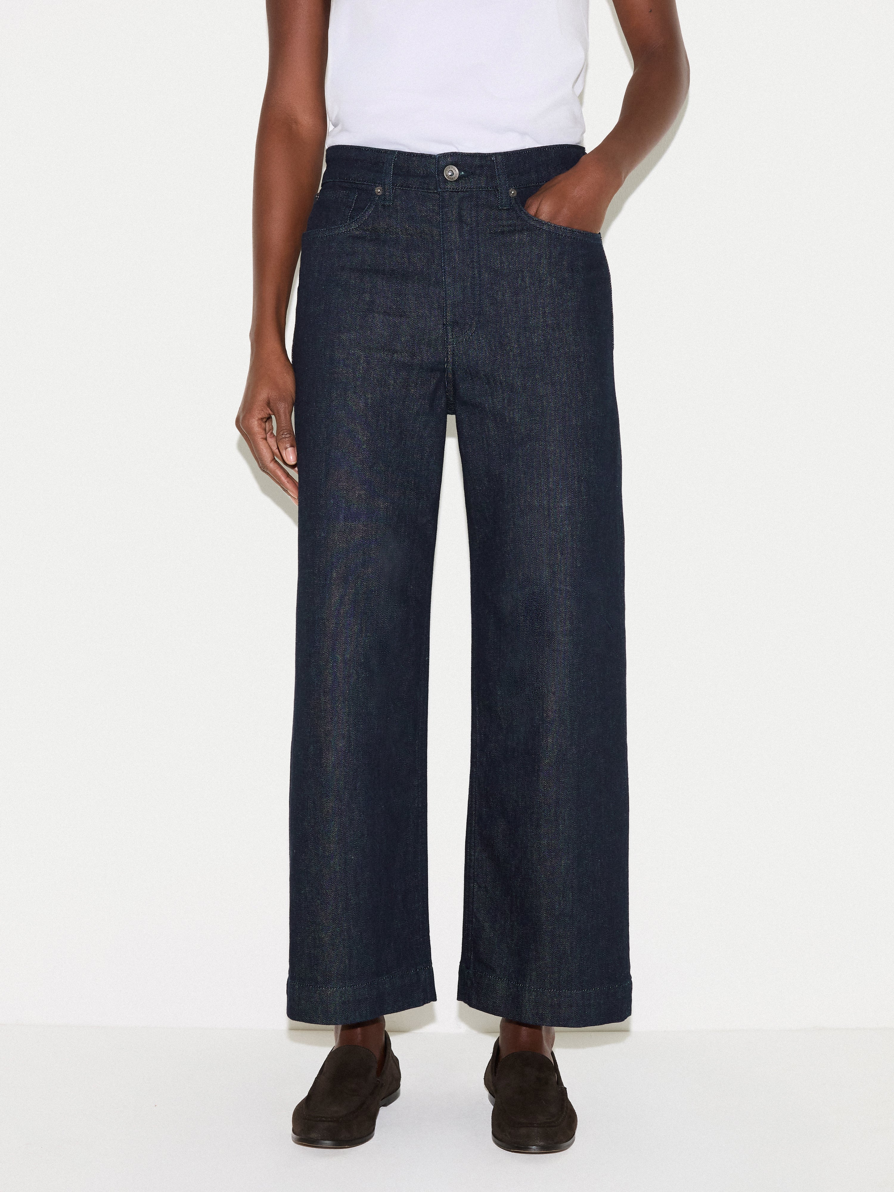 Tyne Wide Leg Cropped Jean | Indigo - Image 2