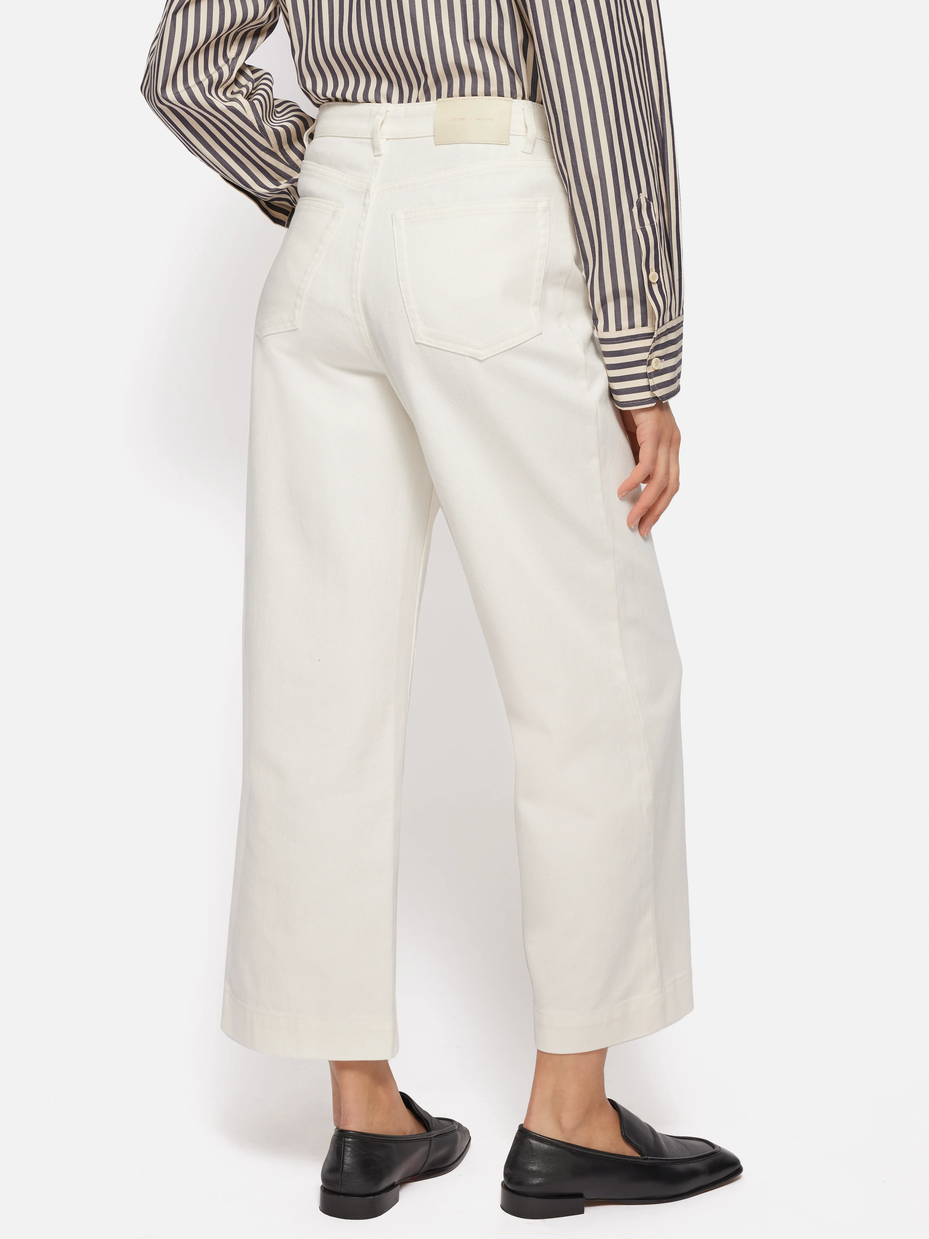 Tyne Wide Leg Cropped Jean | White - Image 5
