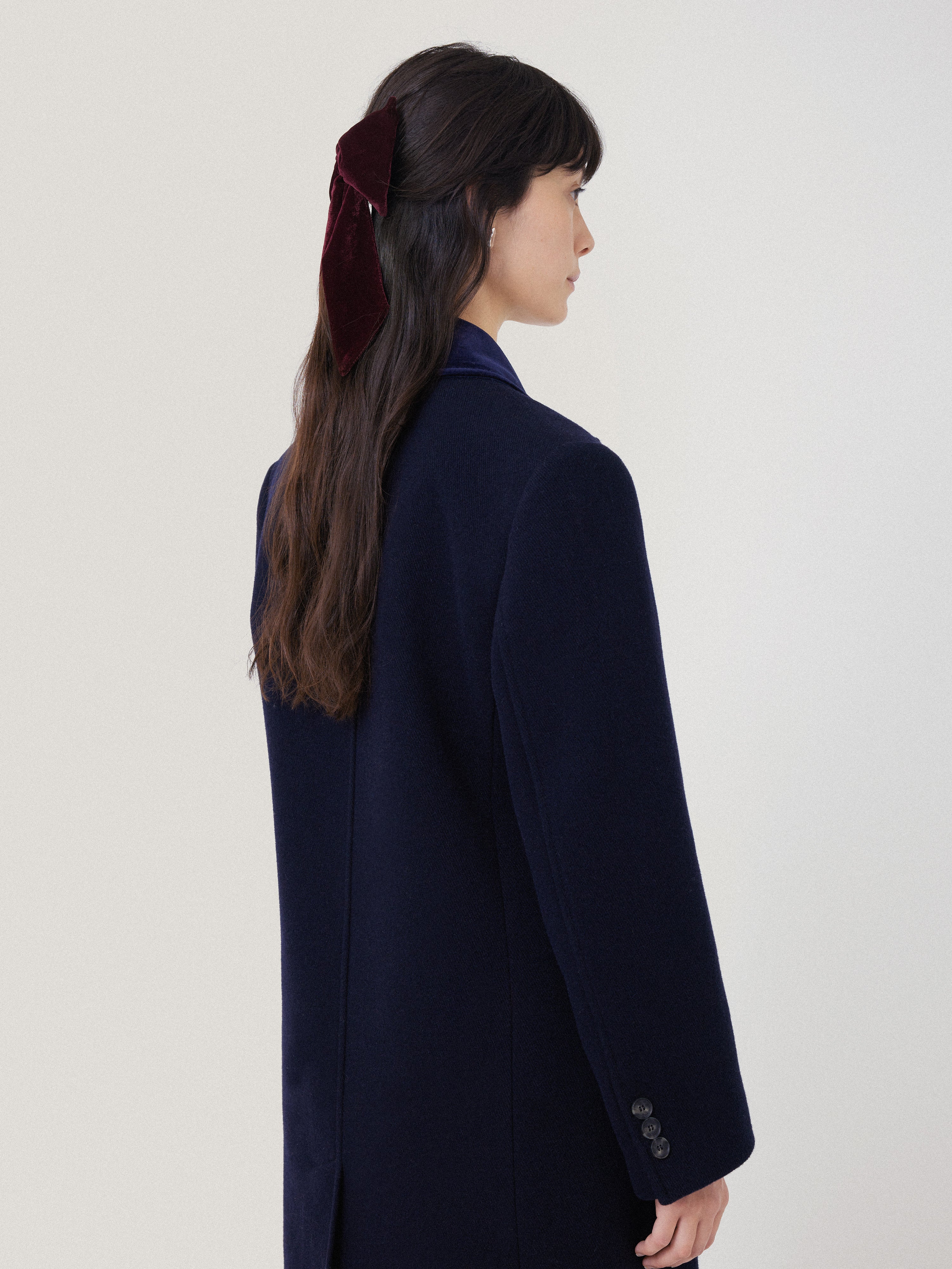 Velvet Bow Hairclip | Burgundy - Image 2
