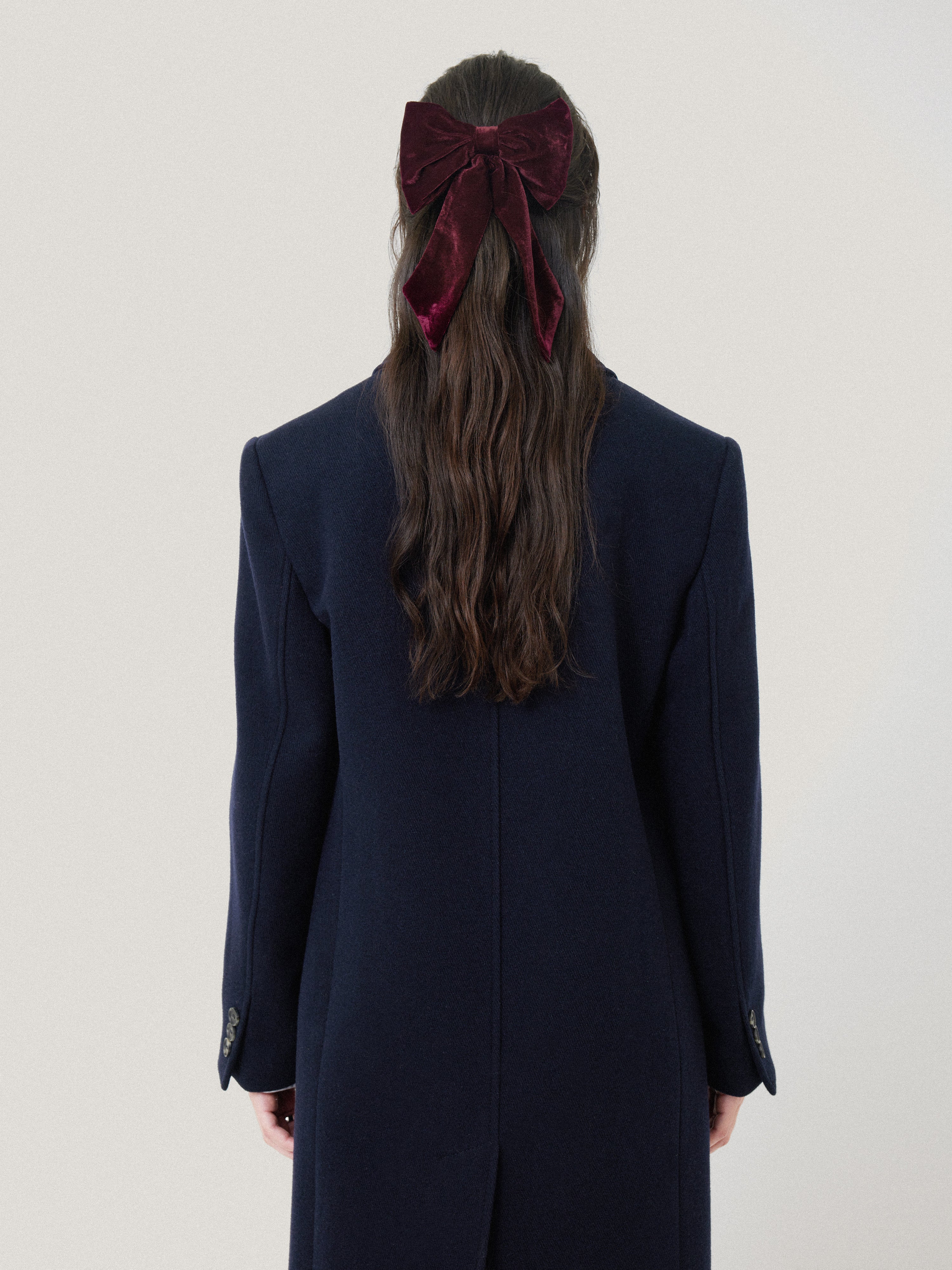Velvet Bow Hairclip | Burgundy - Image 4