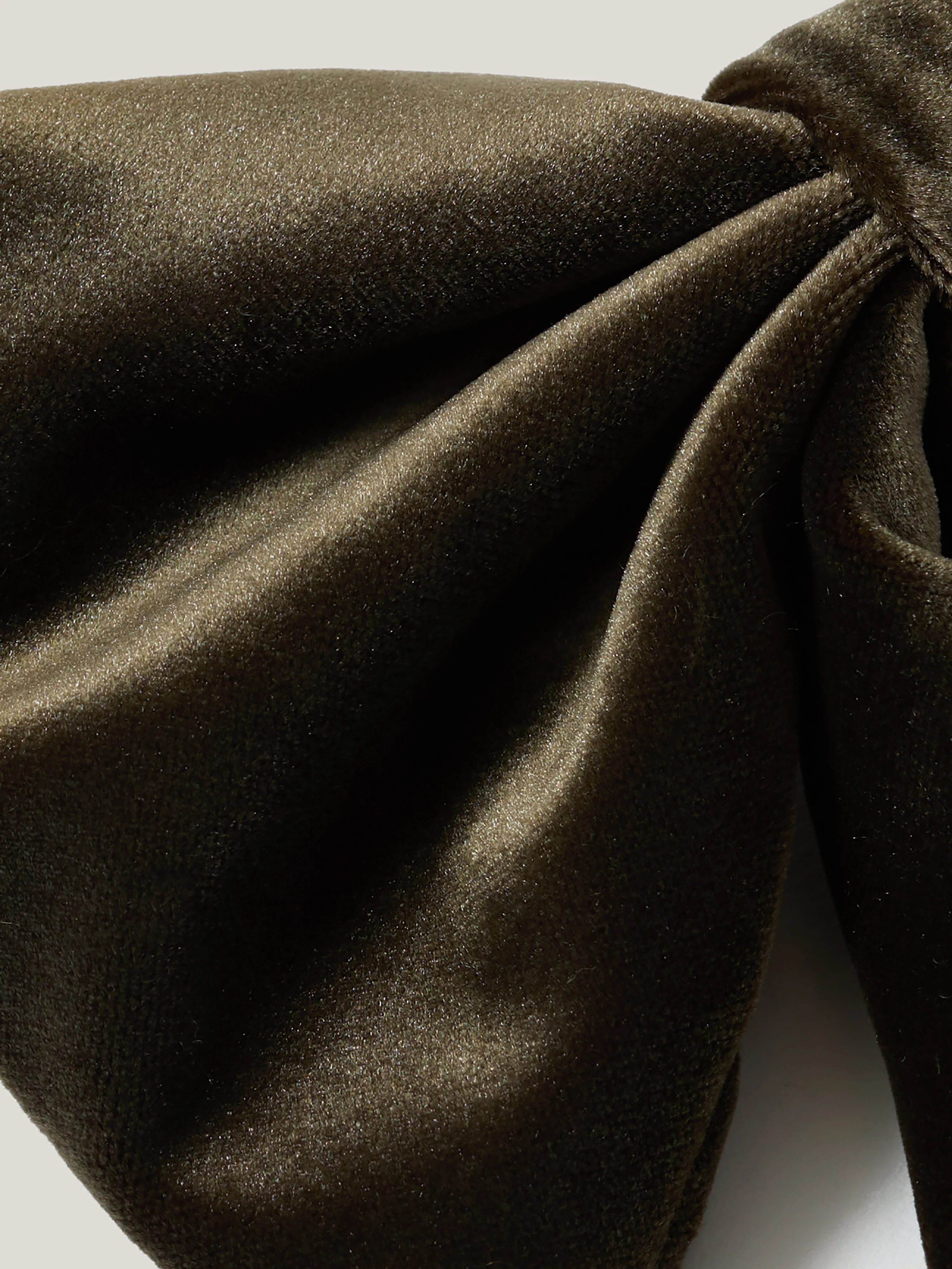 Velvet Hair Bow | Khaki - Image 3
