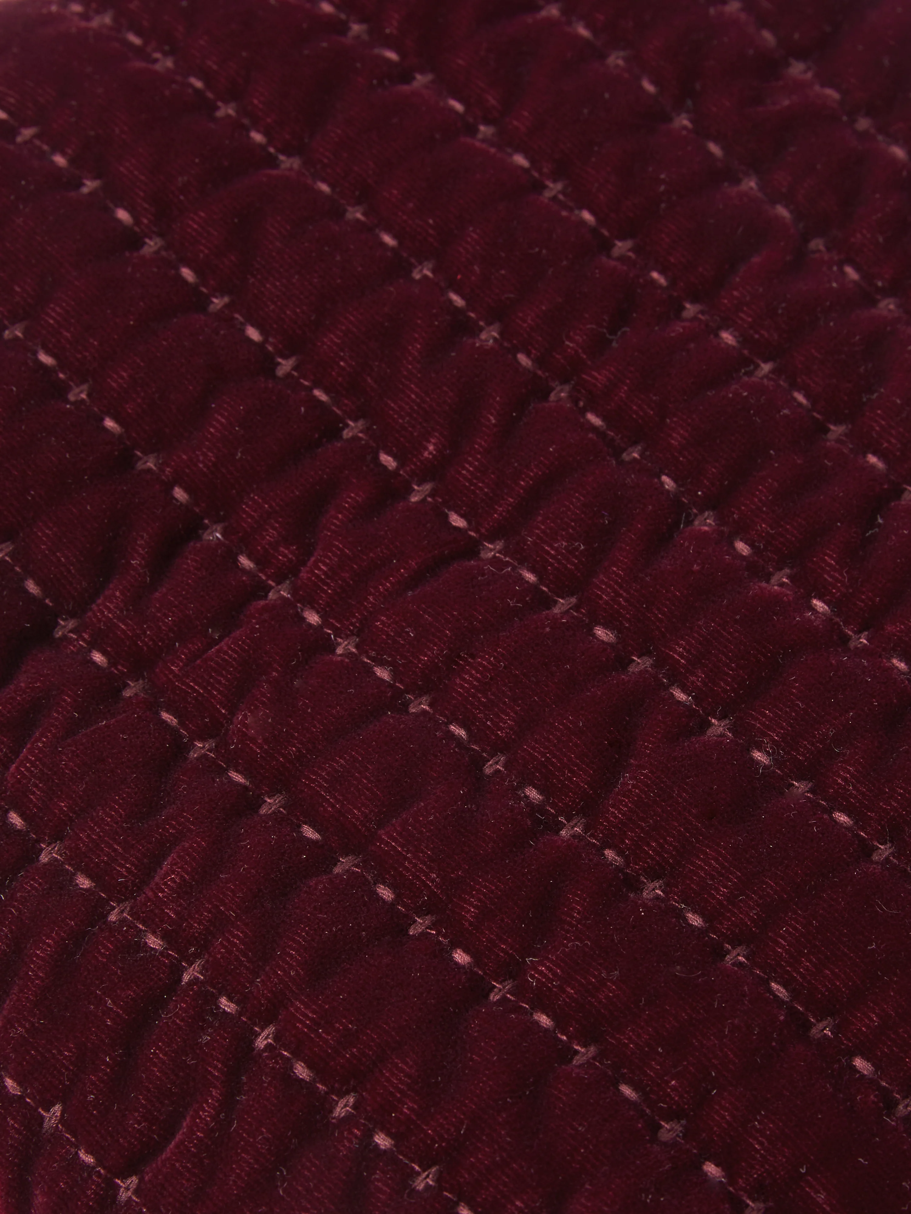 Velvet Quilted Washbag | Burgundy - Image 5