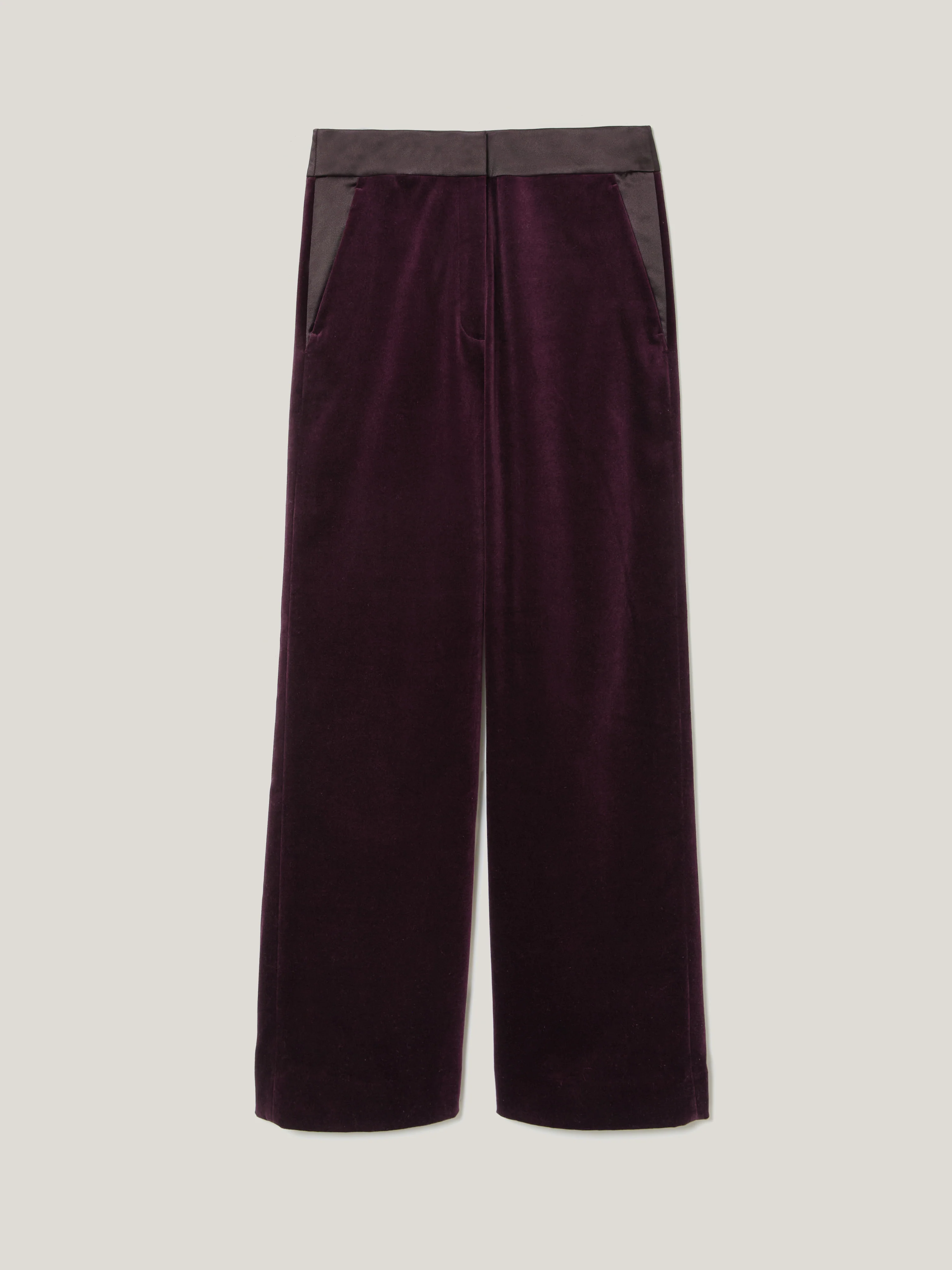 Velvet Satin Tailored Trouser | Purple - Image 5