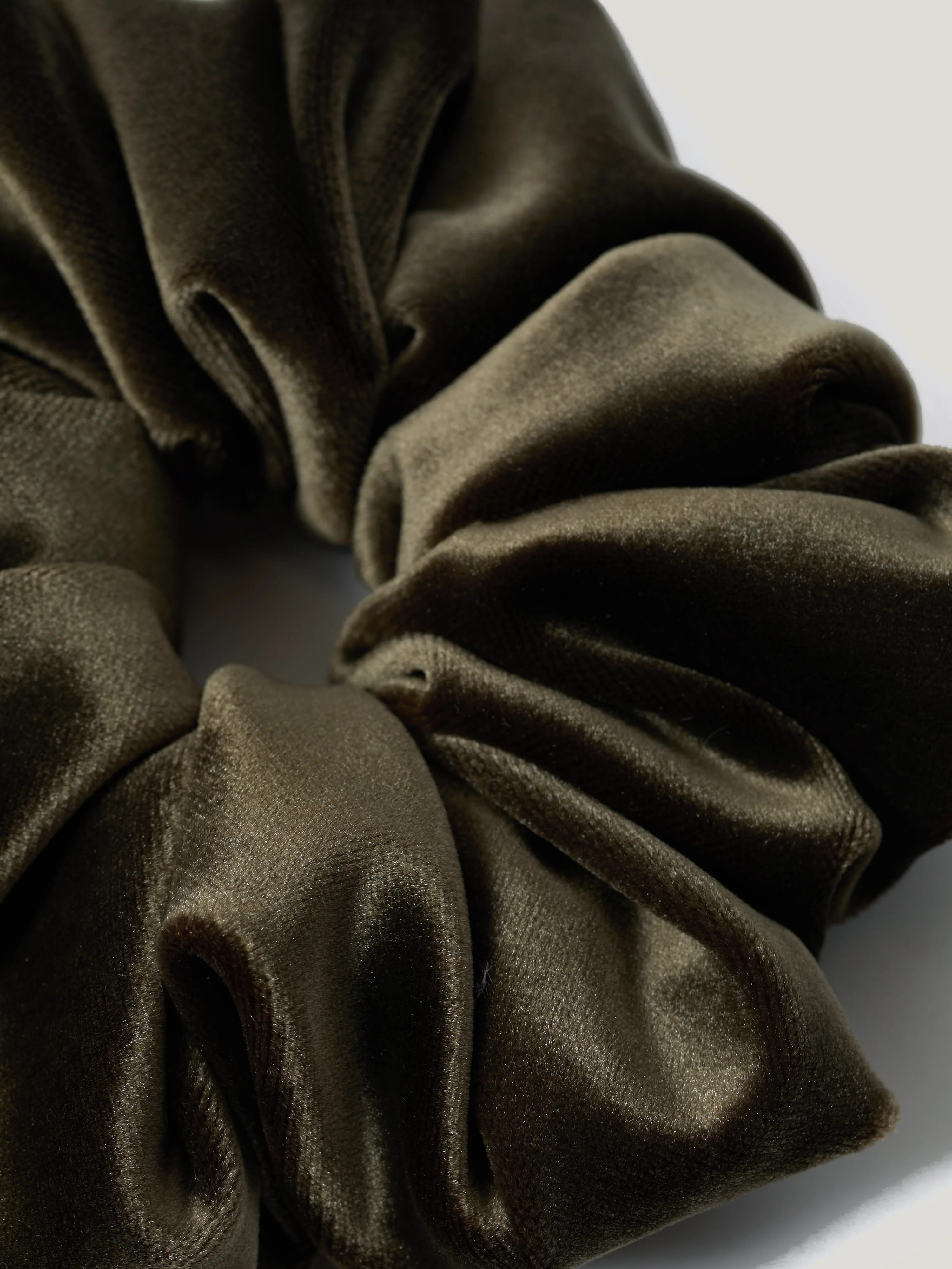 Velvet Scrunchie | Khaki - Image 2