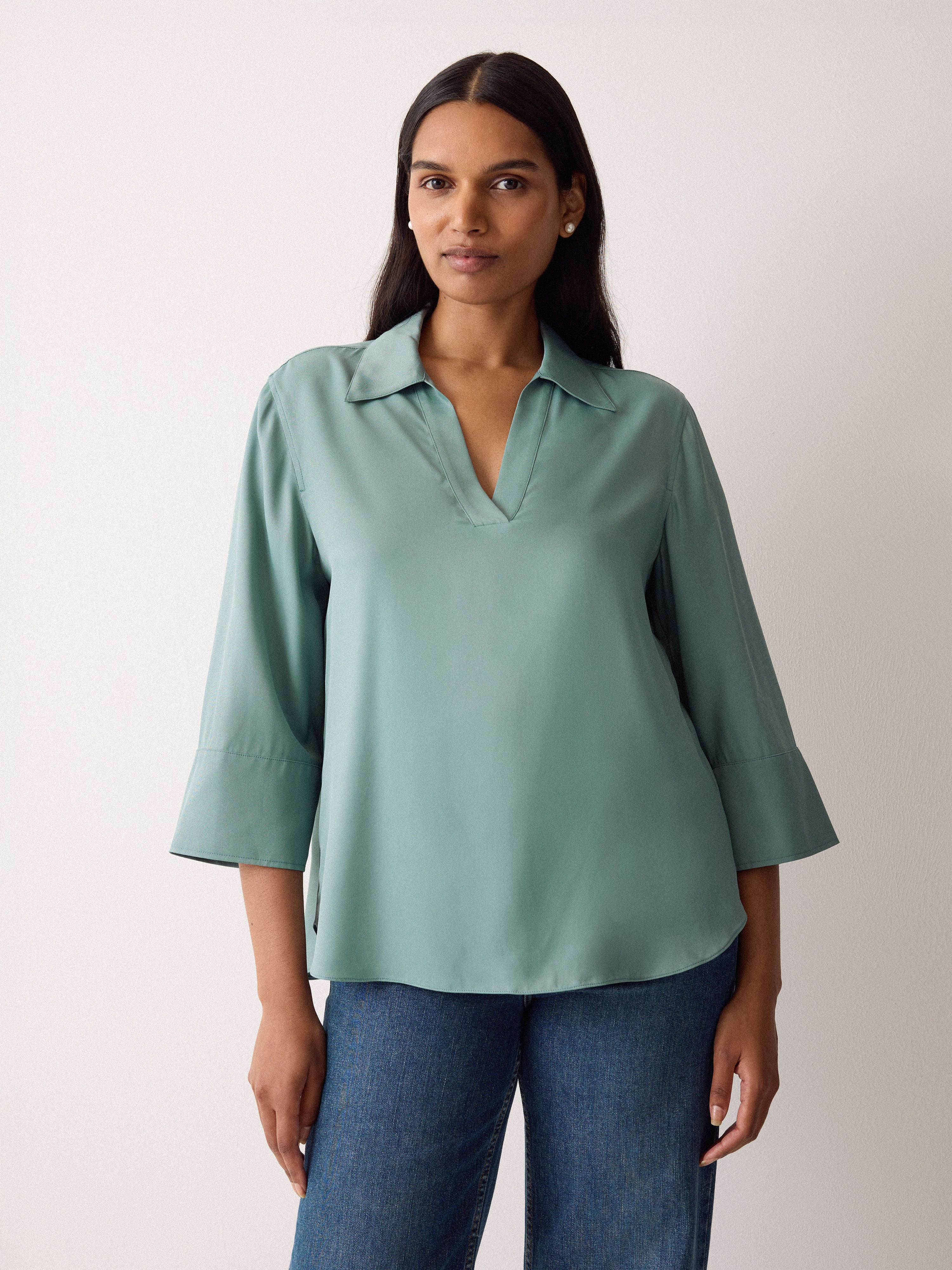 Viscose Twill Top | Blue - Image 3