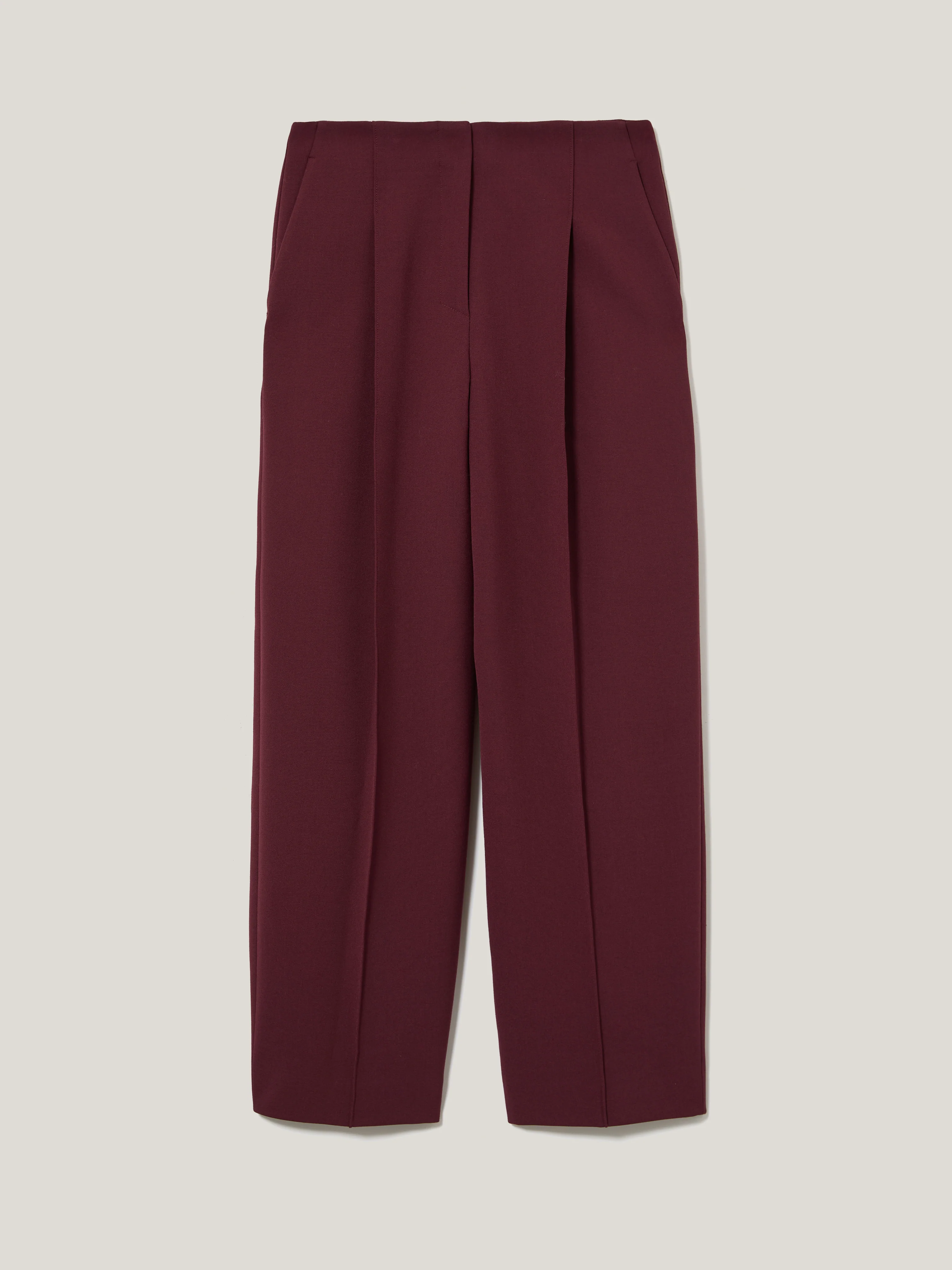 Warren Compact Pleat Trouser | Burgundy - Image 7