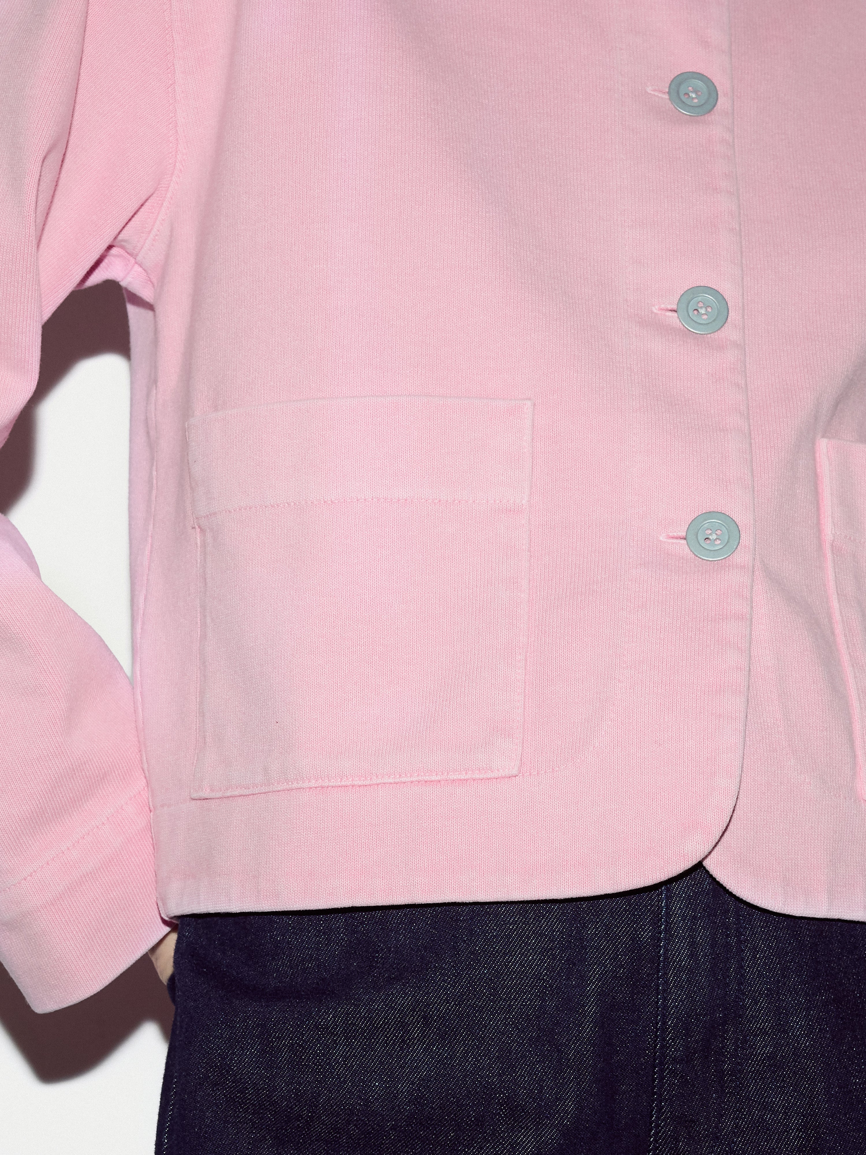 Washed Heavy Jersey Jacket | Pink - Image 3