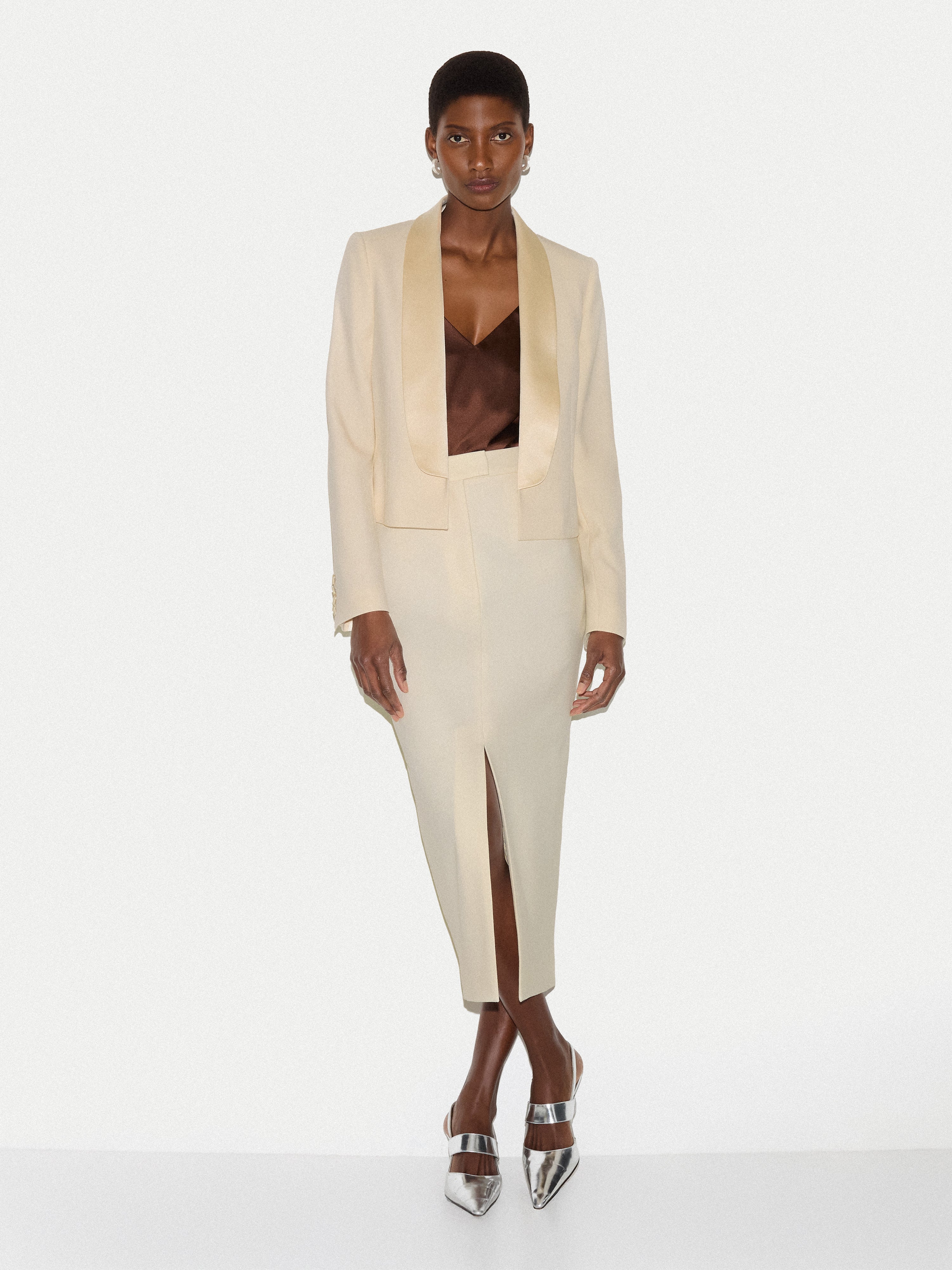 Shawl Lapel Tuxedo Jacket | White - Image 3