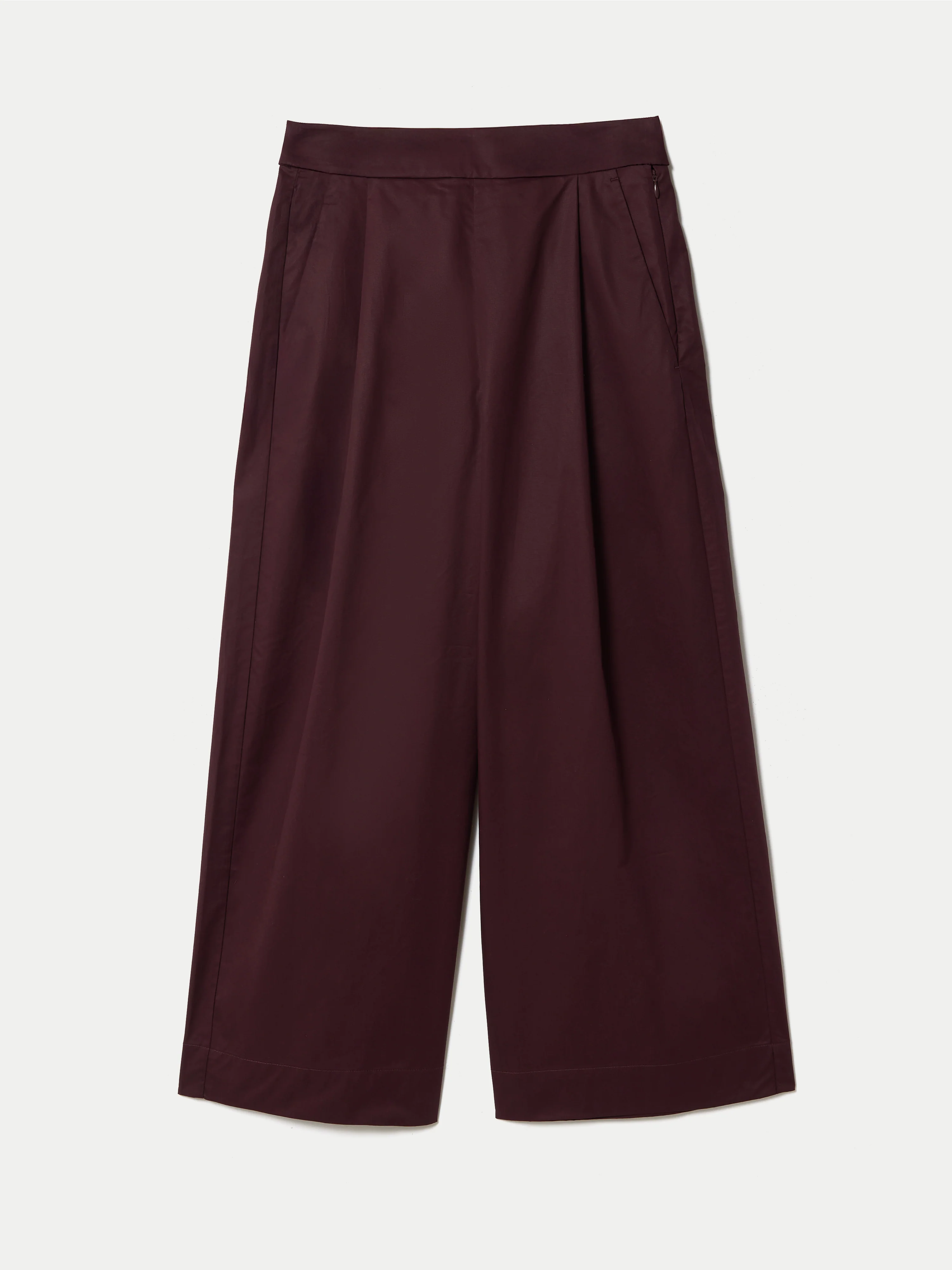 Wide Leg Cotton Poplin Trouser | Purple - Image 5