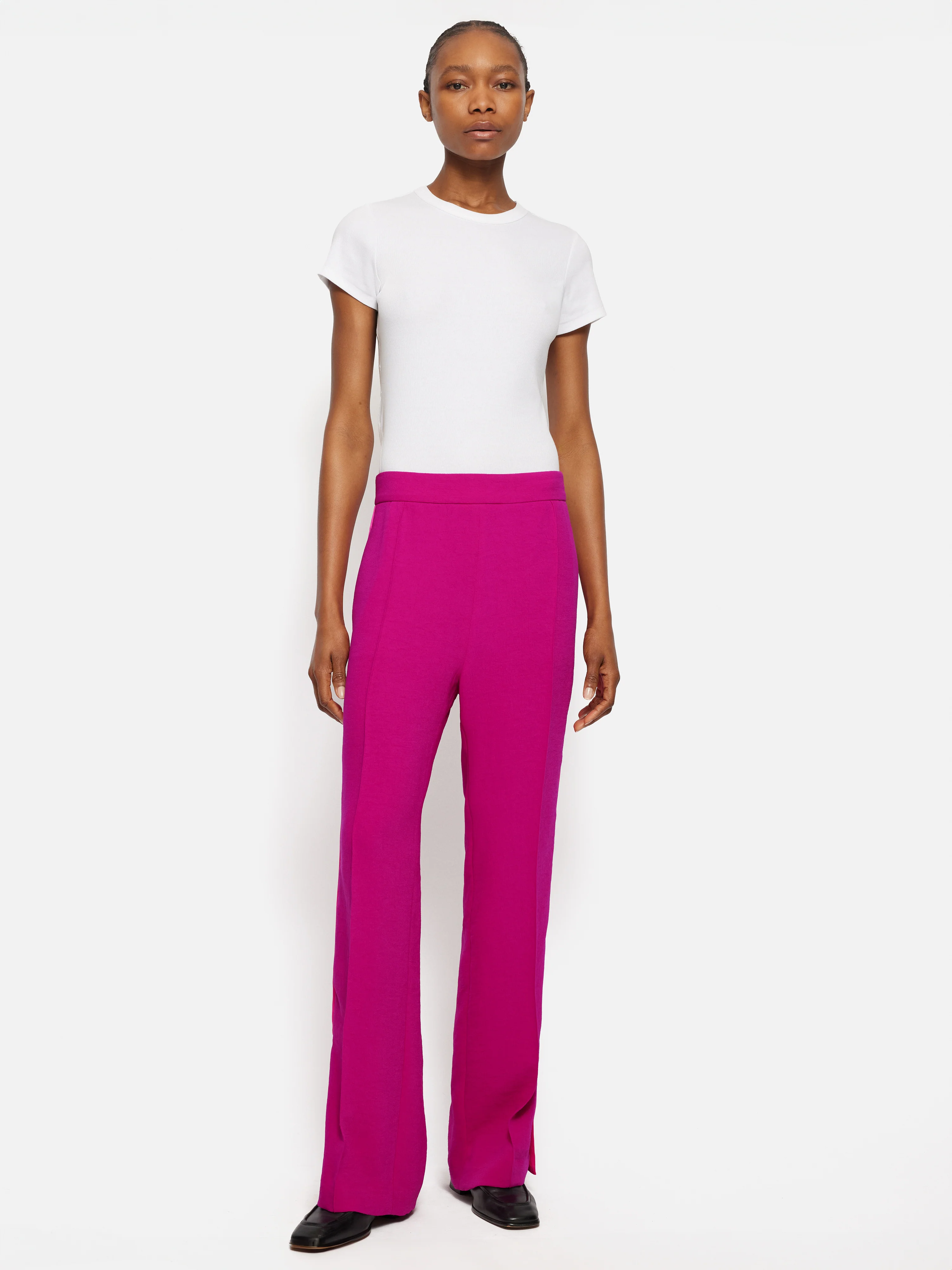 Wide Leg Tuxedo Trouser | Pink - Image 3