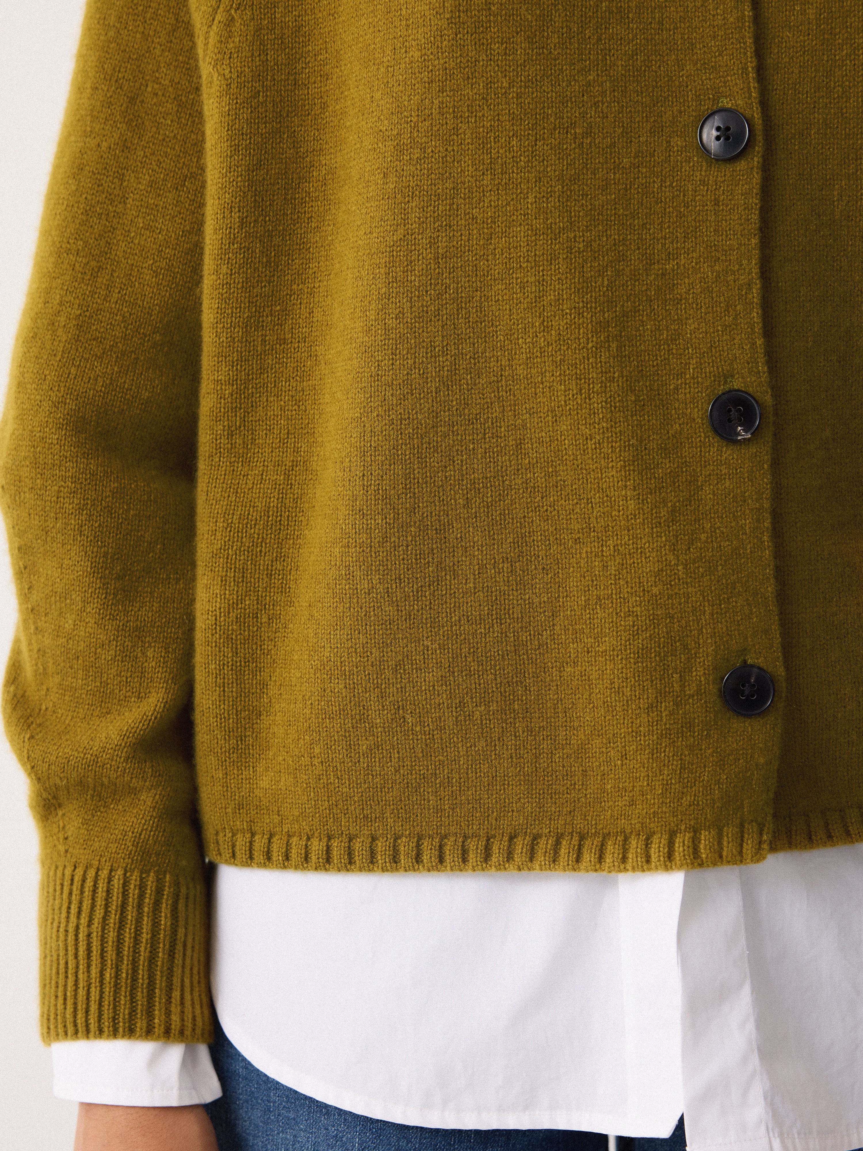 Wool Blend Collar Cardigan | Green - Image 5