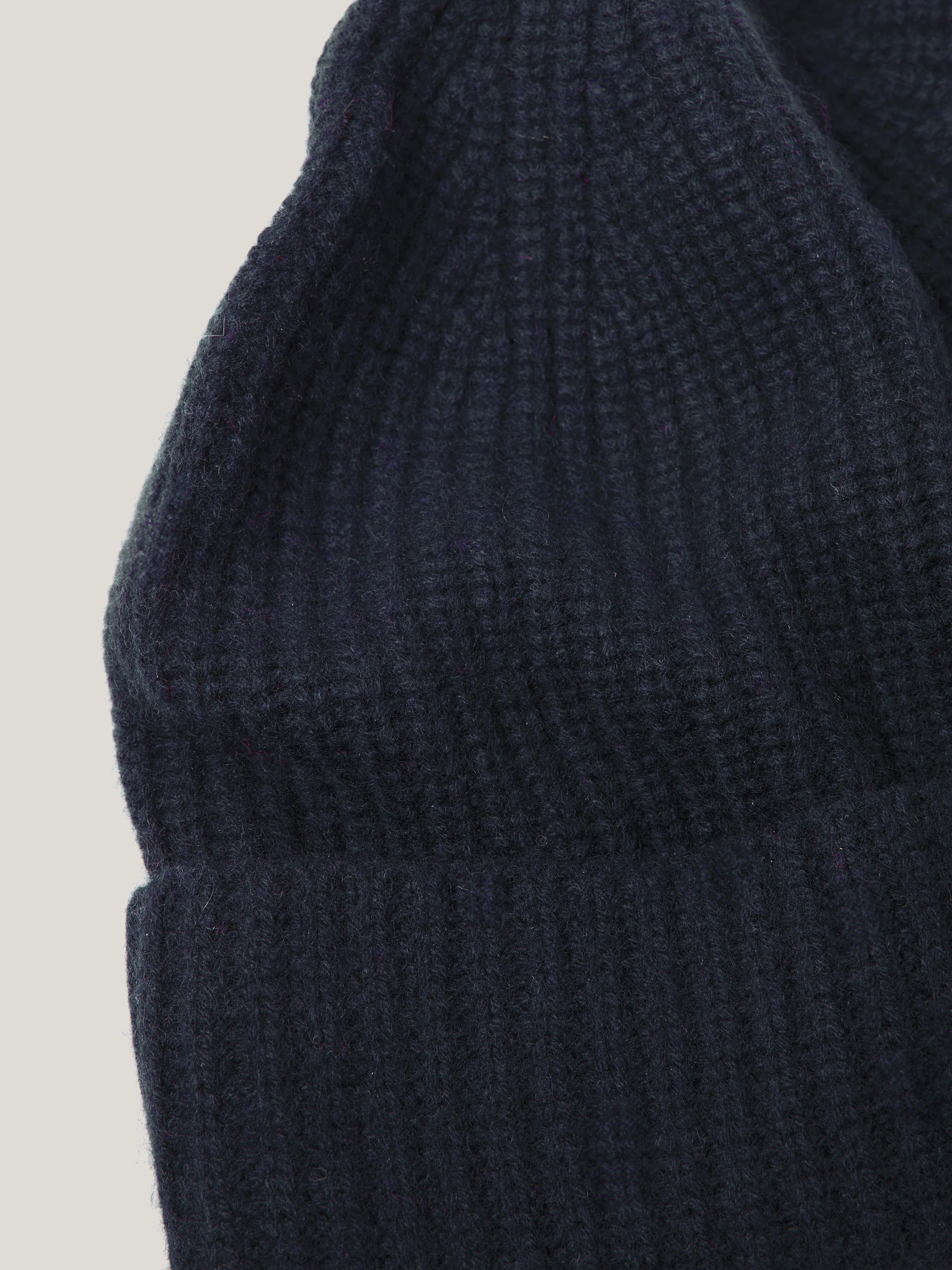 Wool Cashmere Blend Beanie | Navy - Image 4
