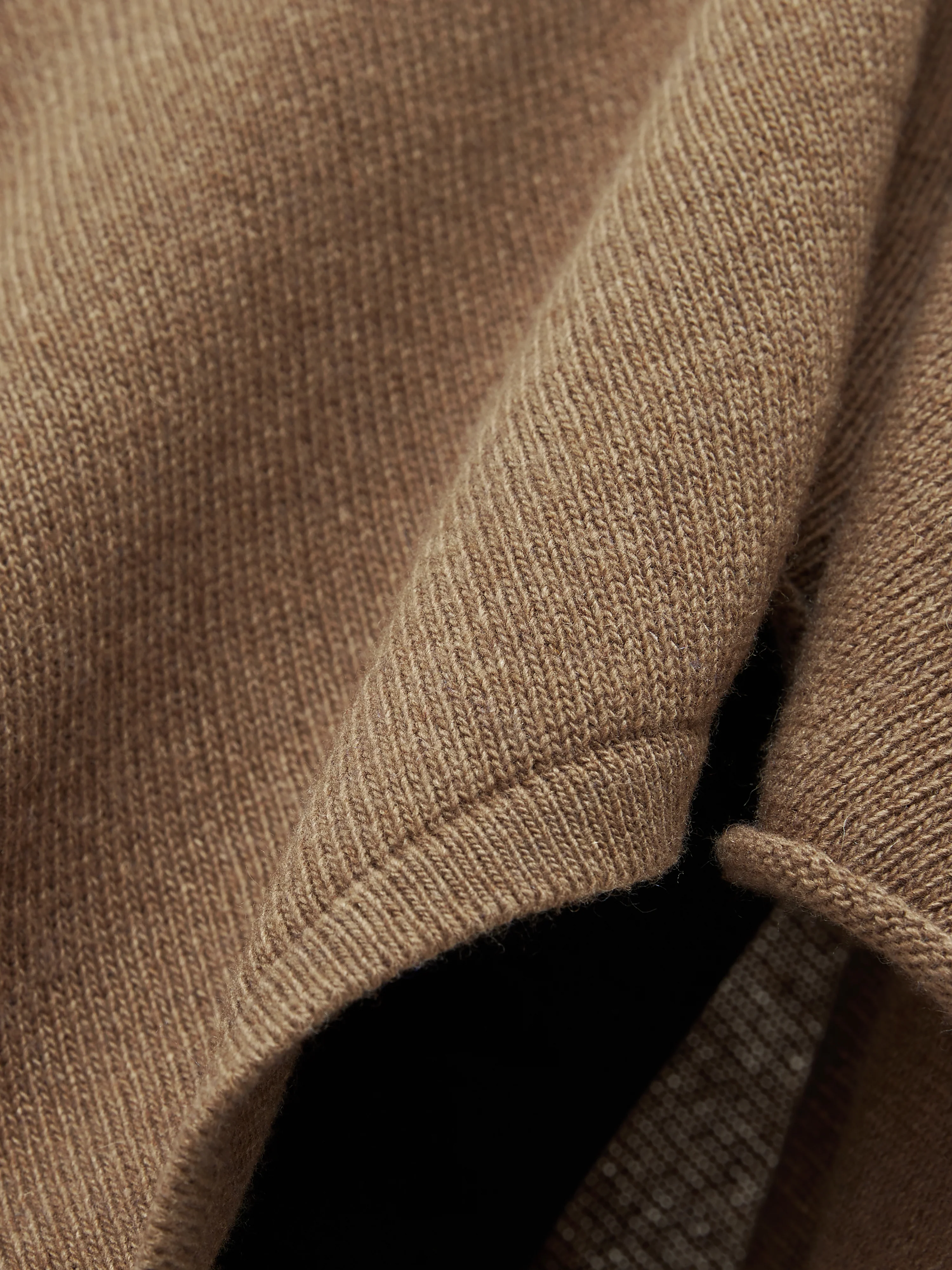 Wool Cashmere Blend Drape Poncho | Camel - Image 8