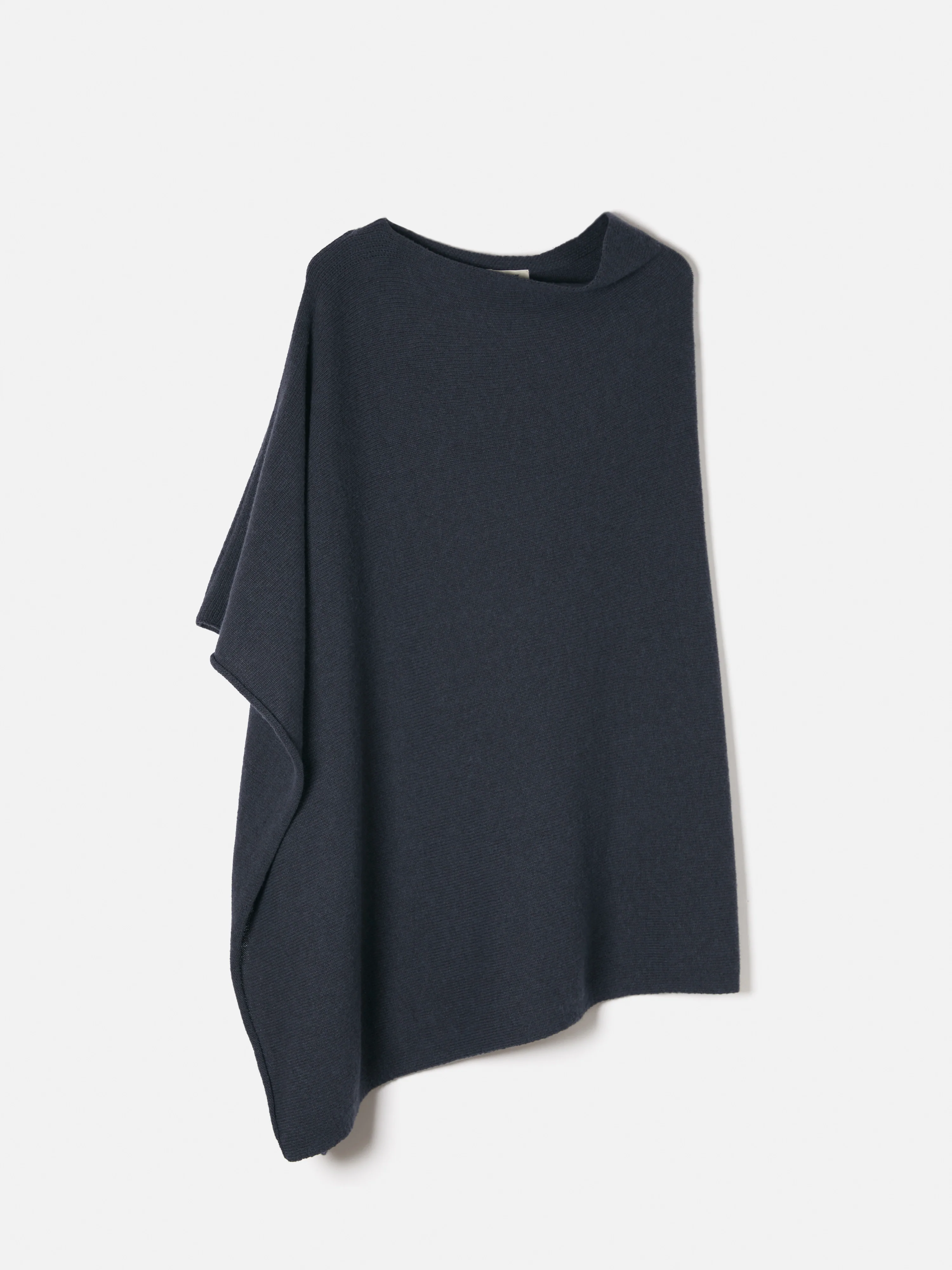 Wool Cashmere Blend Drape Poncho | Slate - Image 7