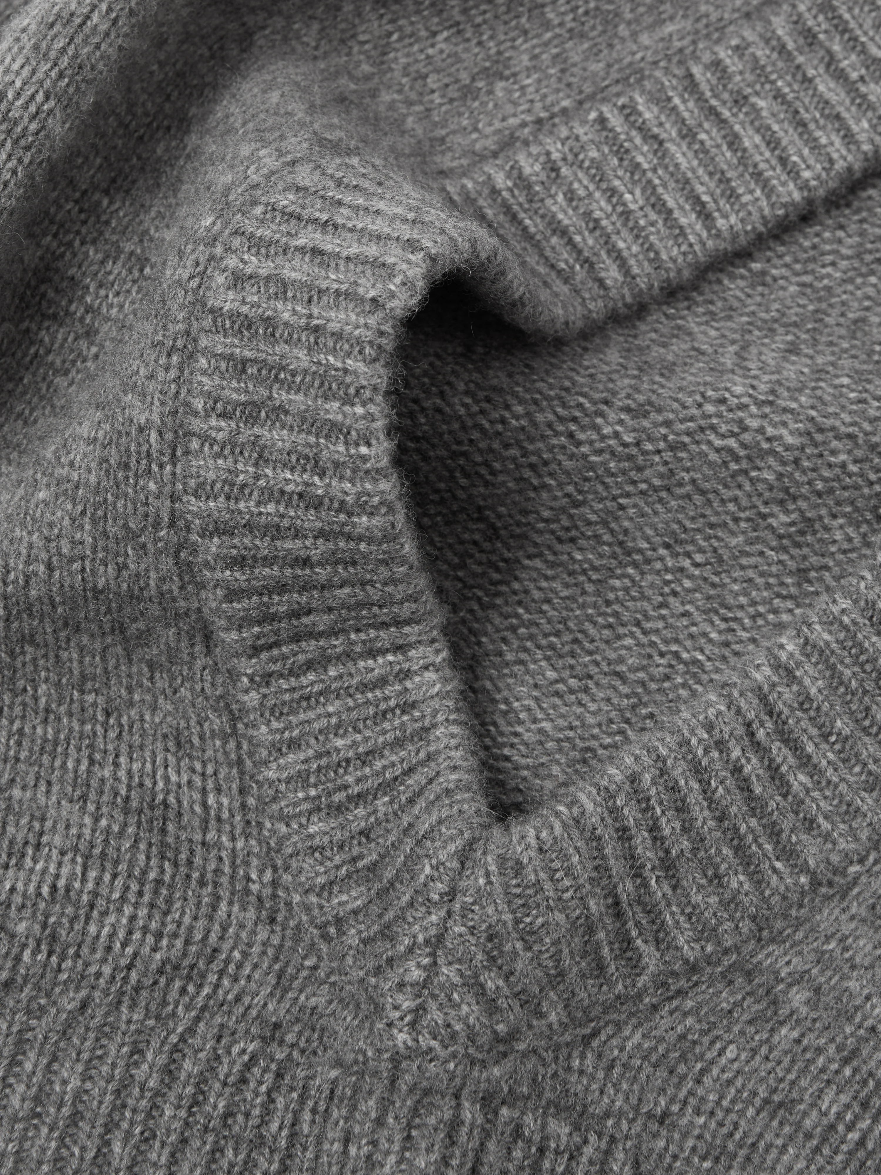 Wool Cashmere Blend Hooded Snood | Grey - Image 4