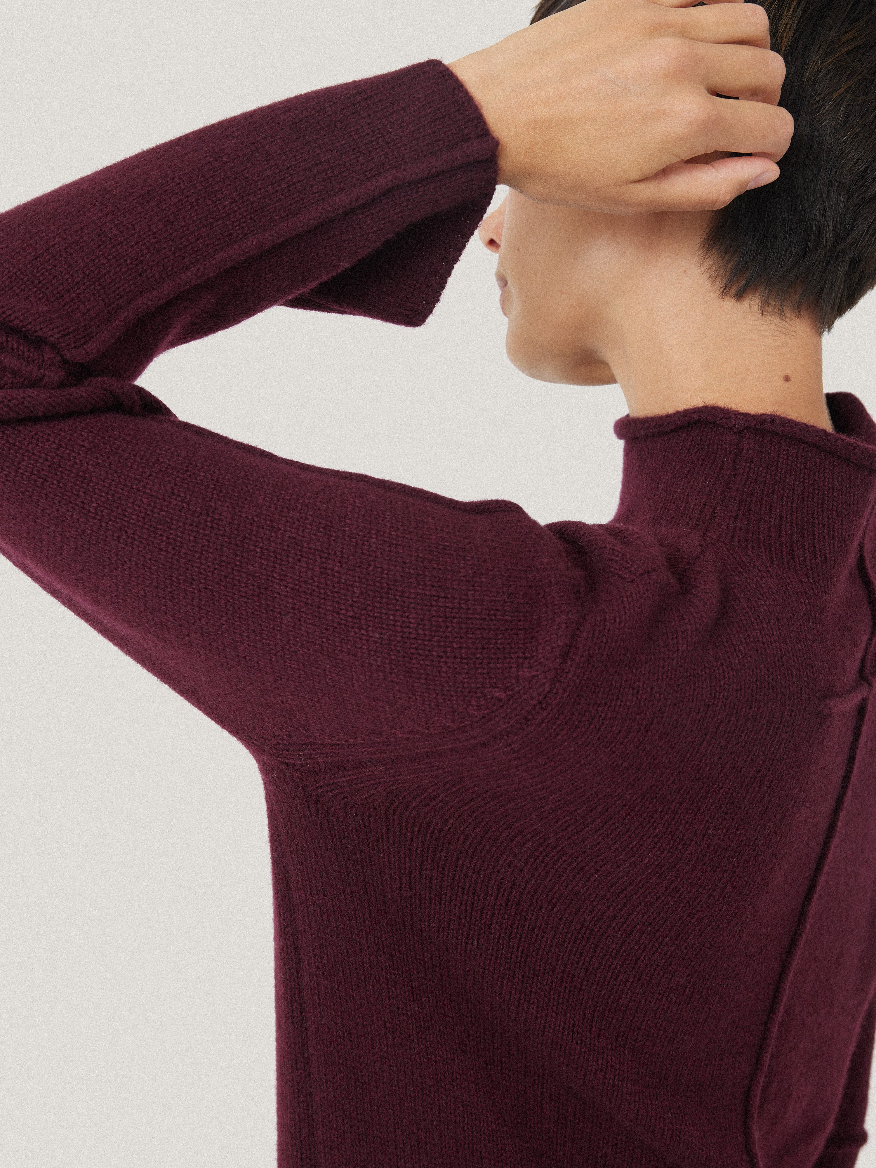 Wool Cashmere Blend Dress | Burgundy - Image 5
