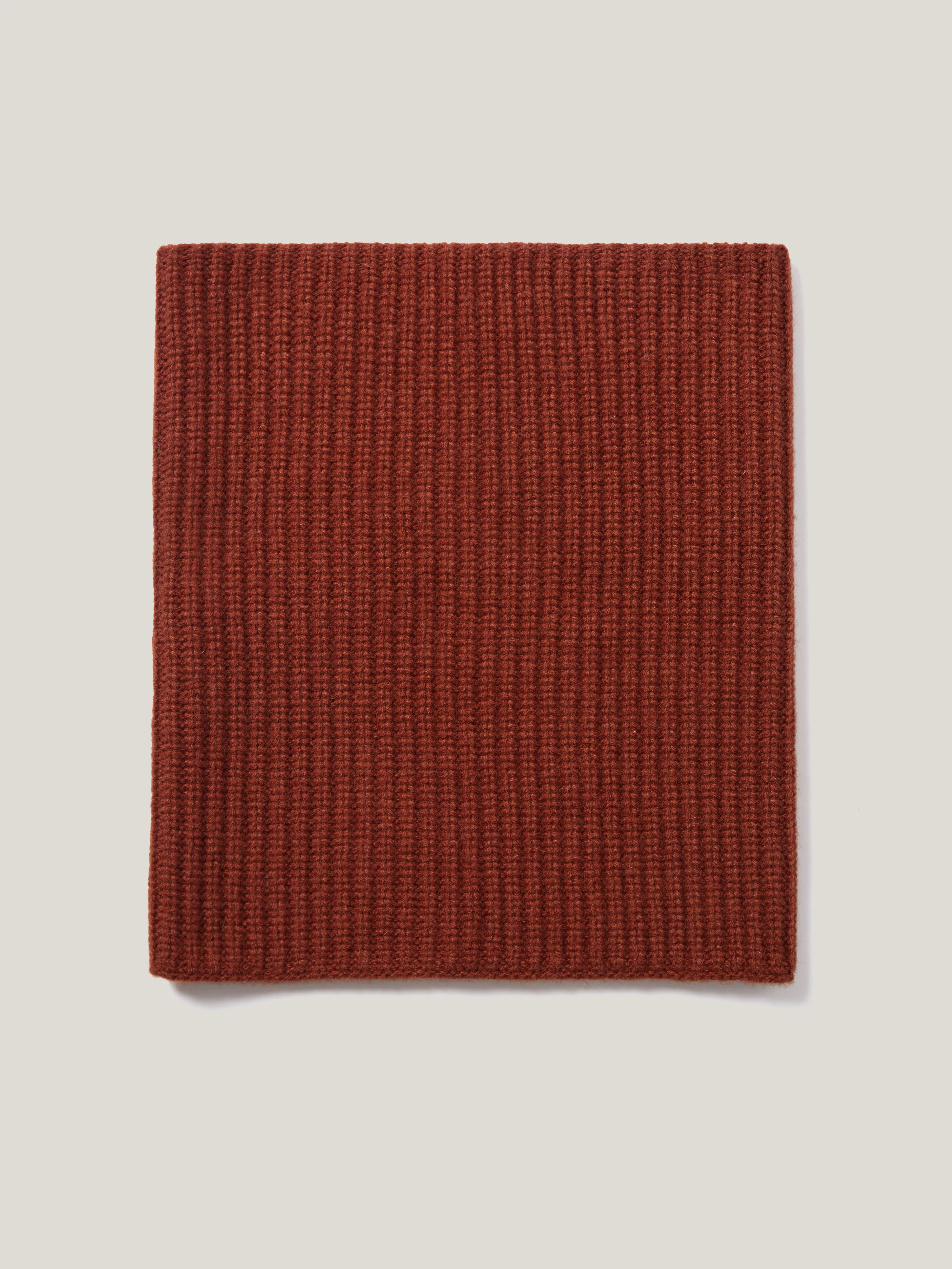 Wool Cashmere Blend Rib Snood | Auburn - Image 2