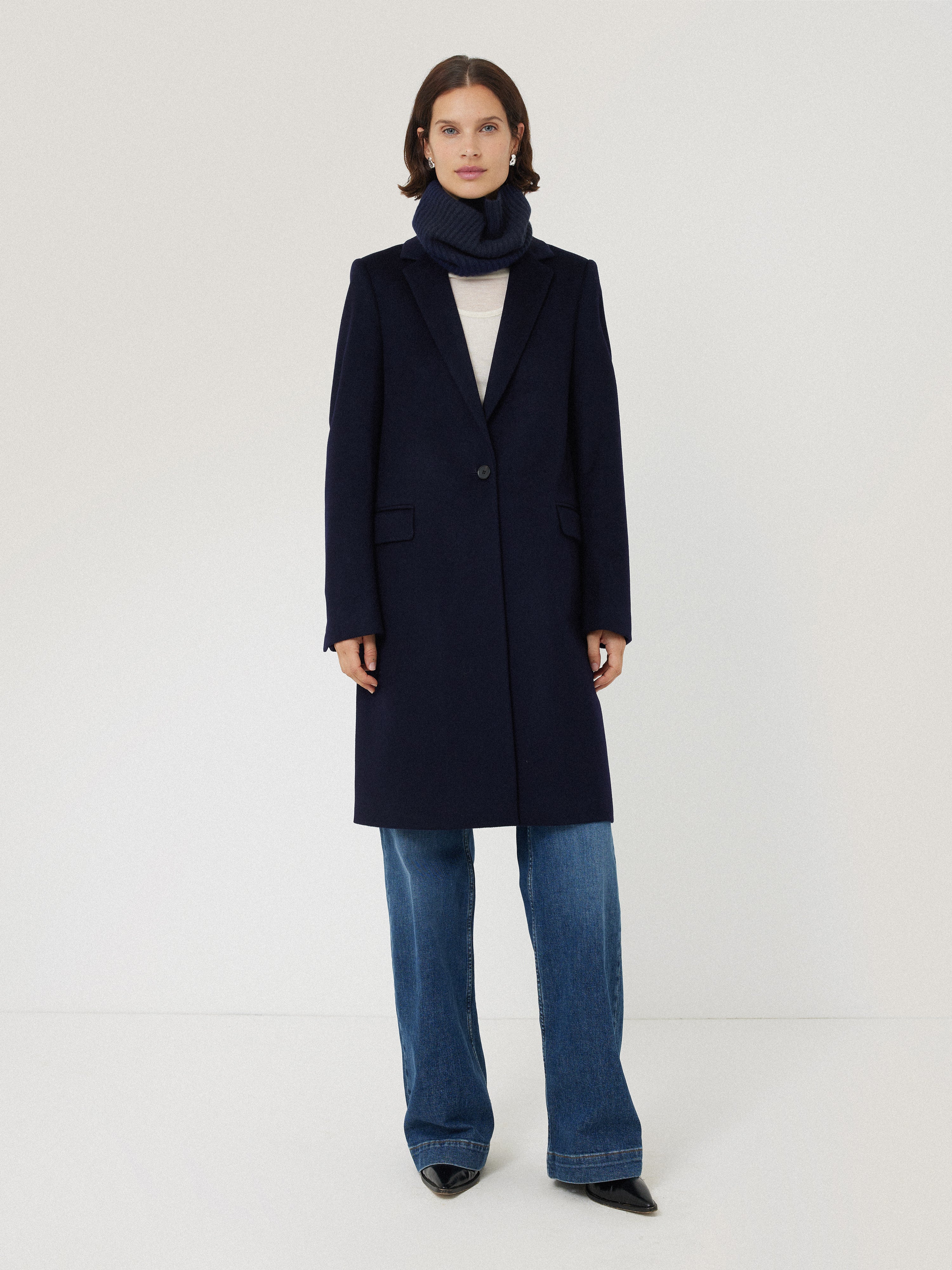 Wool Cashmere Blend Snood | Navy - Image 3