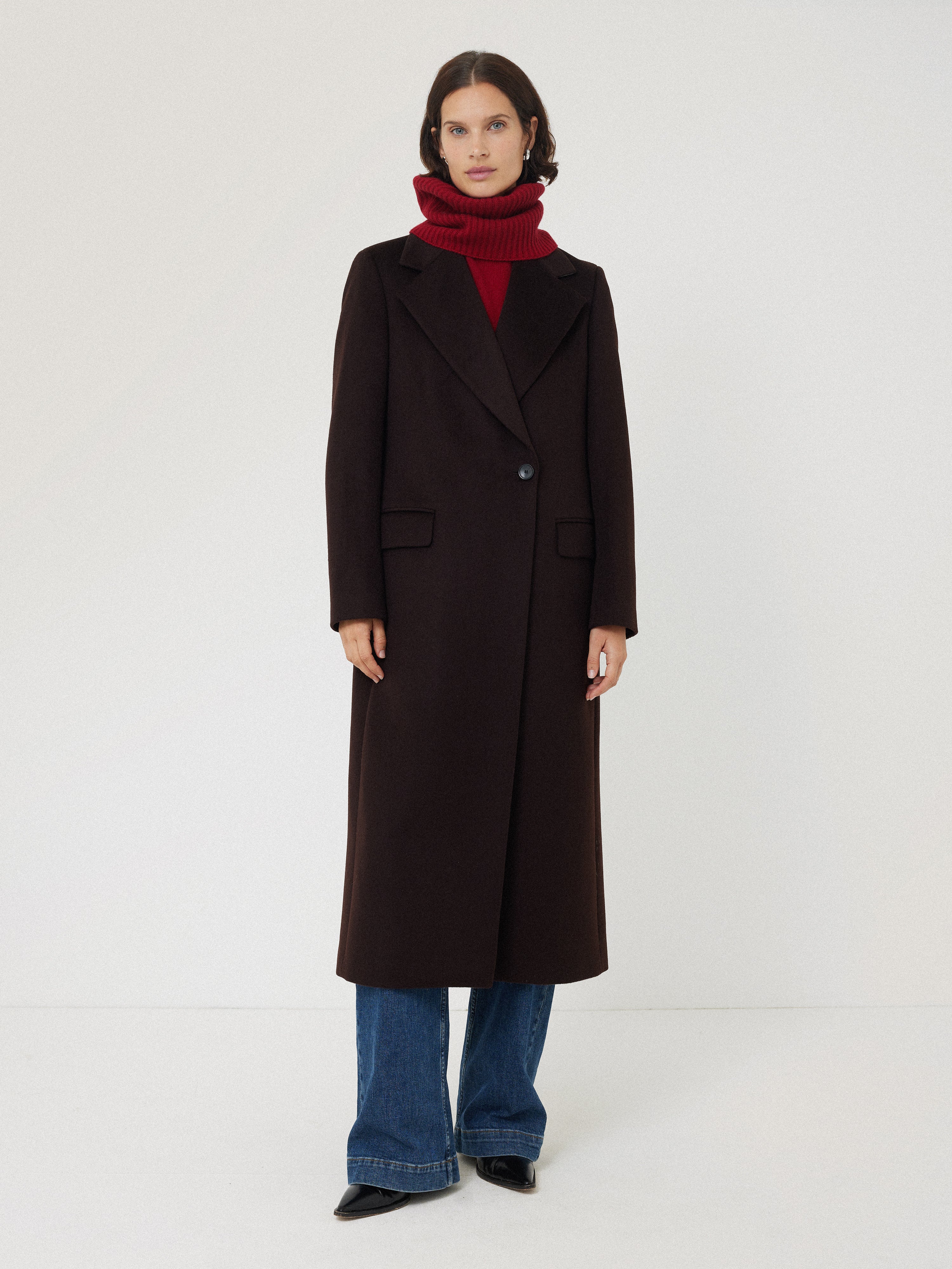 Wool Cashmere Blend Snood | Red - Image 3