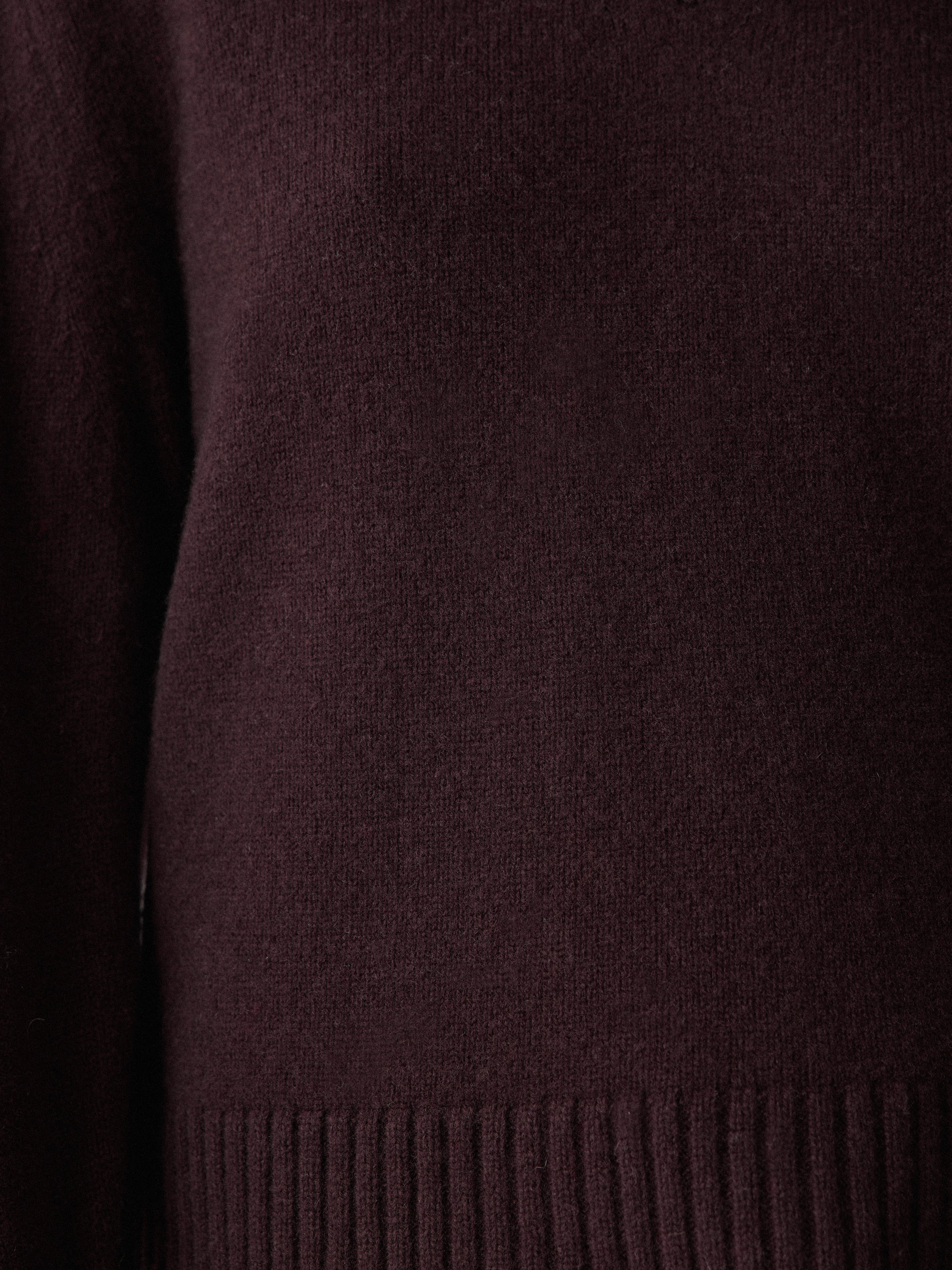 Wool Cashmere Blend V Neck Jumper | Purple - Image 6