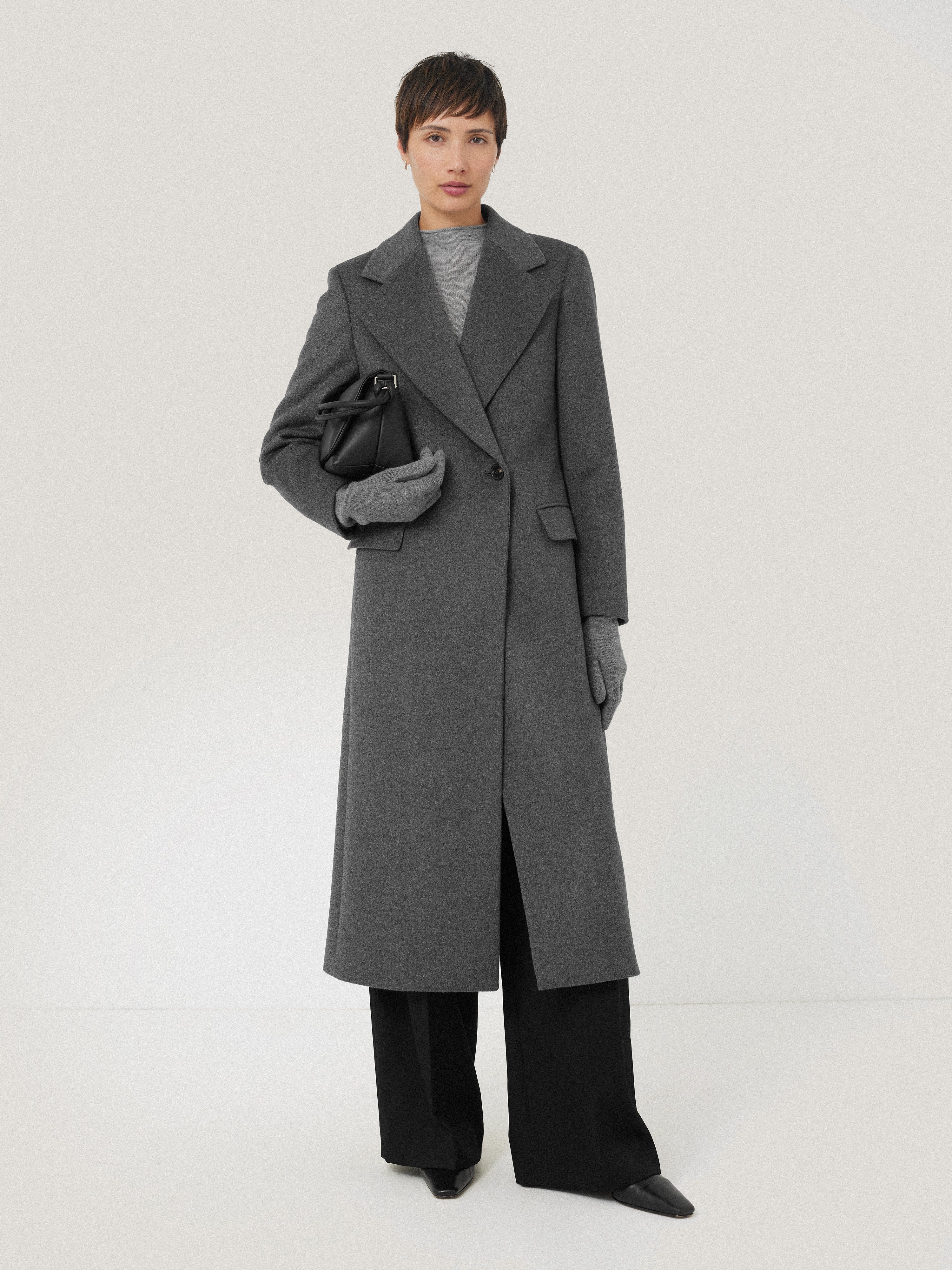 Wool Cashmere Long Gloves | Grey - Image 4