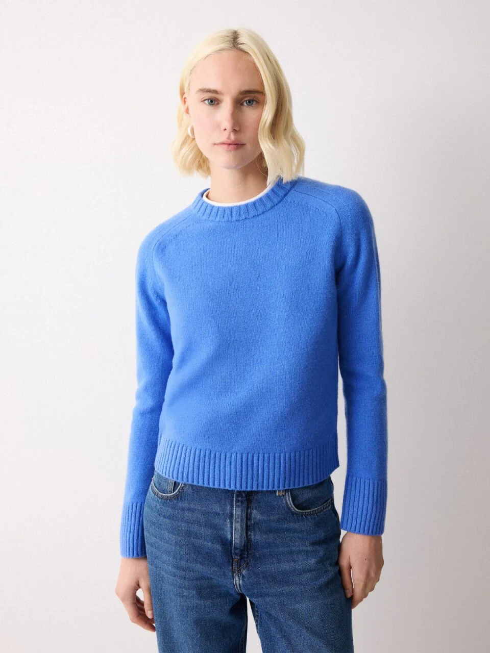 Wool Cashmere Saddle Jumper | Blue - Image 2