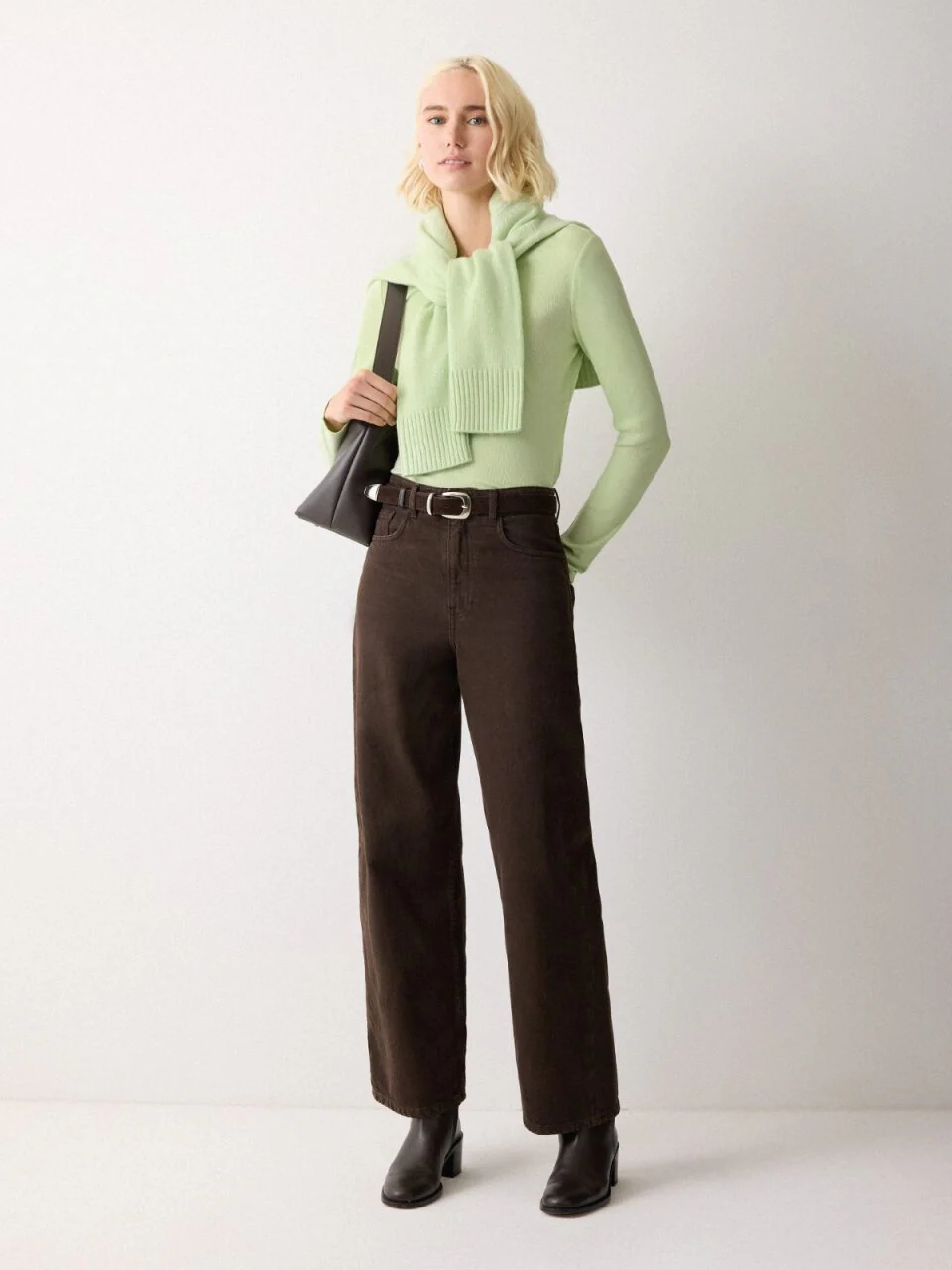Wool Cashmere Saddle Jumper | Green - Image 2