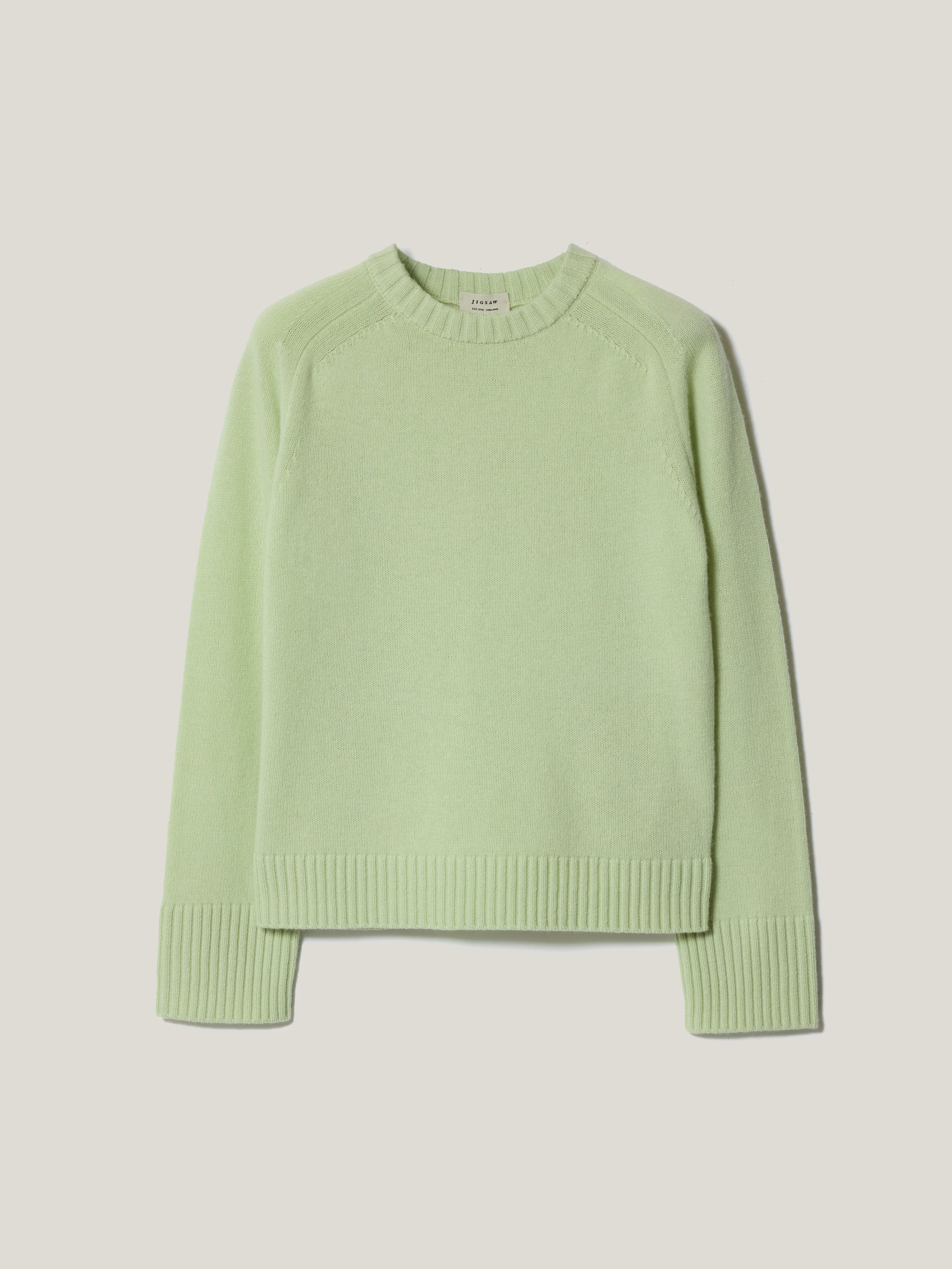 Wool Cashmere Saddle Jumper | Green - Image 7