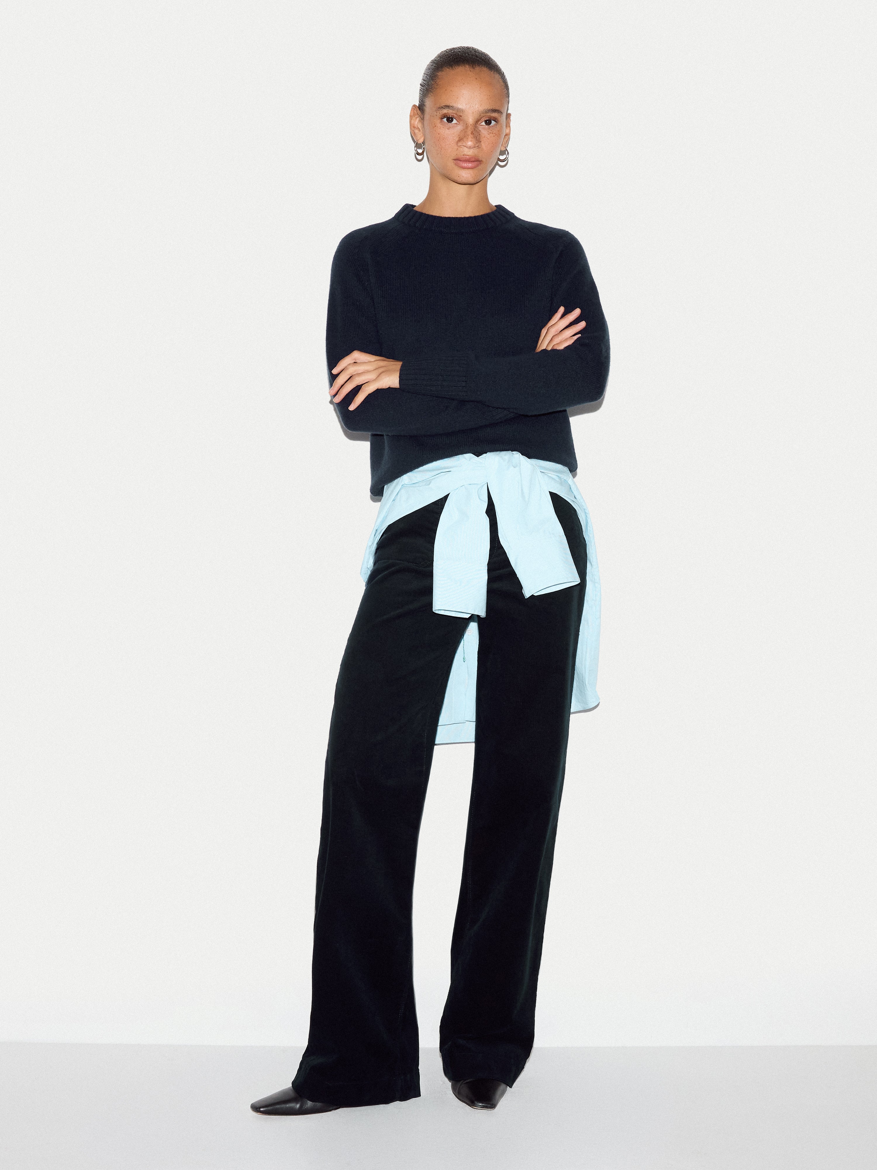 Wool Cashmere Saddle Jumper | Navy - Image 3