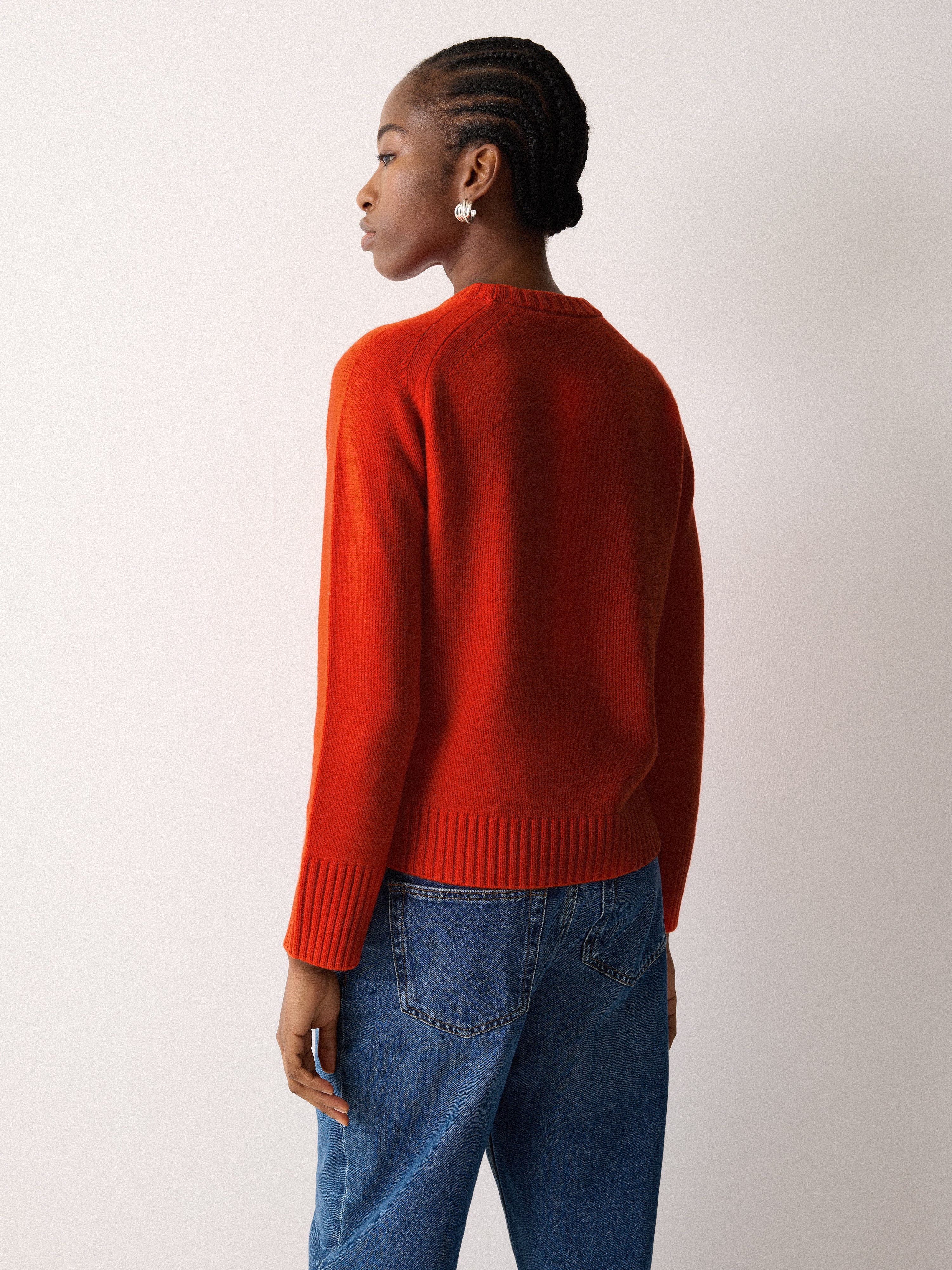 Wool Cashmere Saddle Jumper | Orange - Image 5