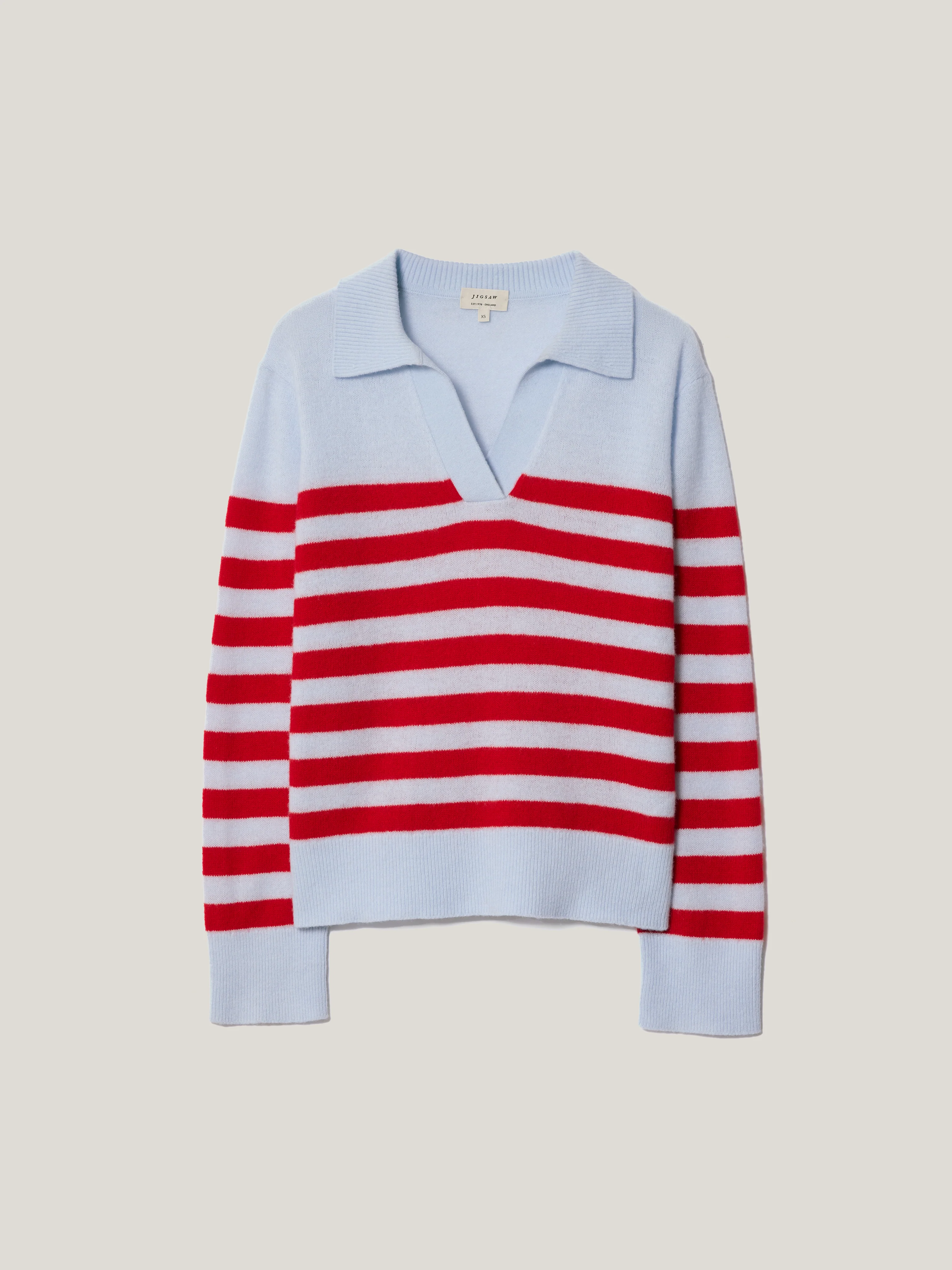 Wool Cashmere Stripe Jumper | Blue - Image 6