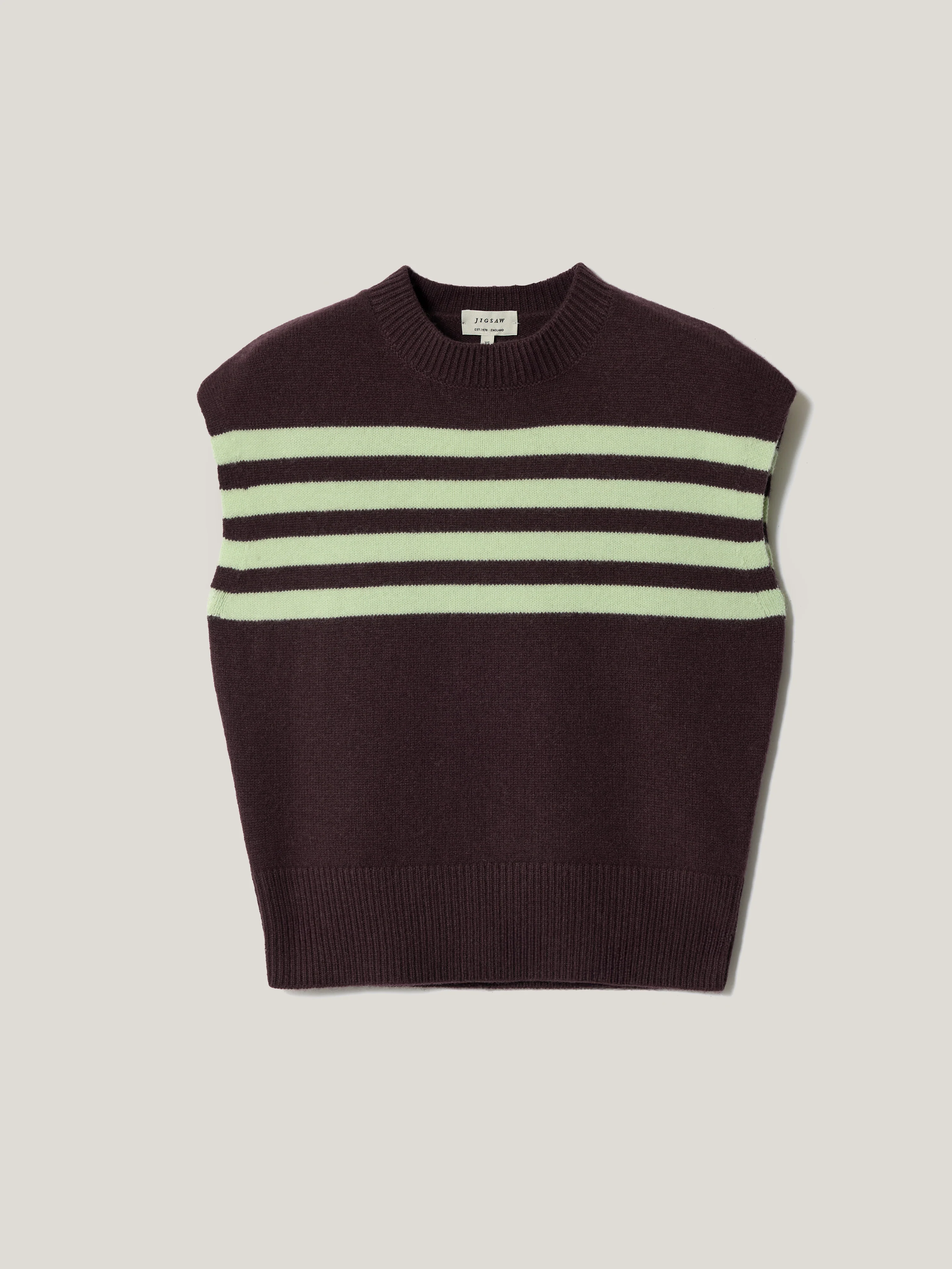 Wool Cashmere Stripe Tank | Purple - Image 5