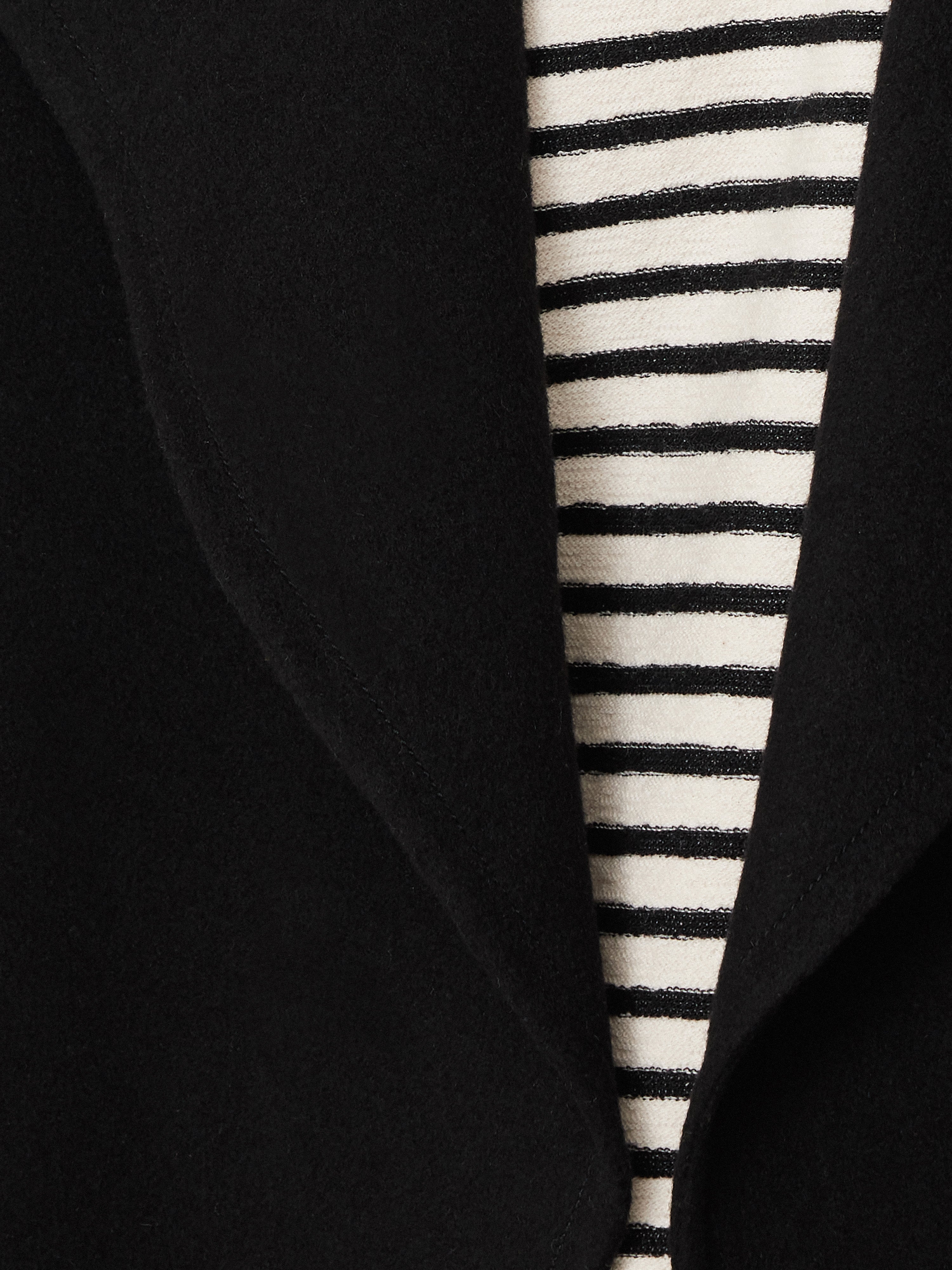 Wool Double Faced Short Coat | Black - Image 7